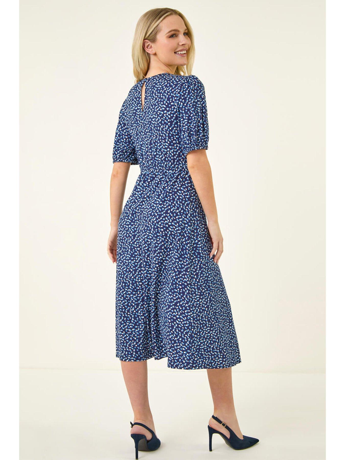Image 2 of 5 of Roman Petite Abstract Stretch Midi Dress