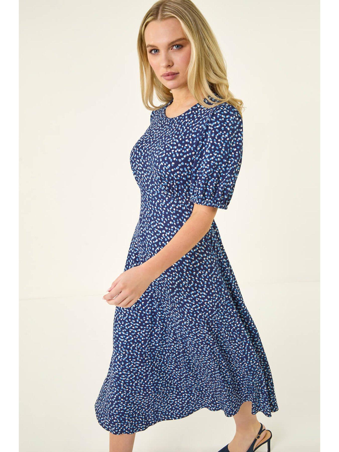 Image 4 of 5 of Roman Petite Abstract Stretch Midi Dress