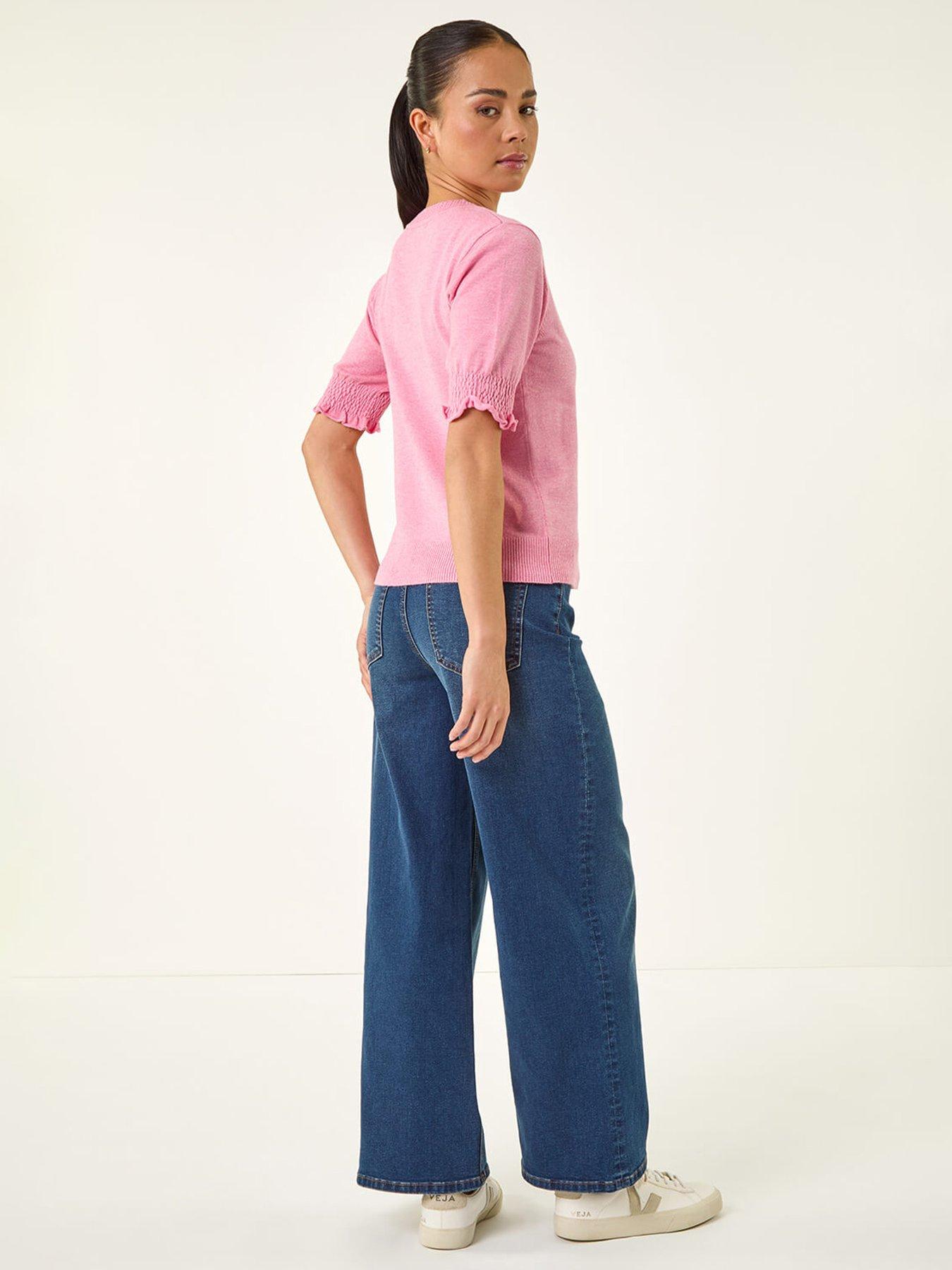 Image 2 of 5 of Roman Petite Shirred Sleeve Knit Top