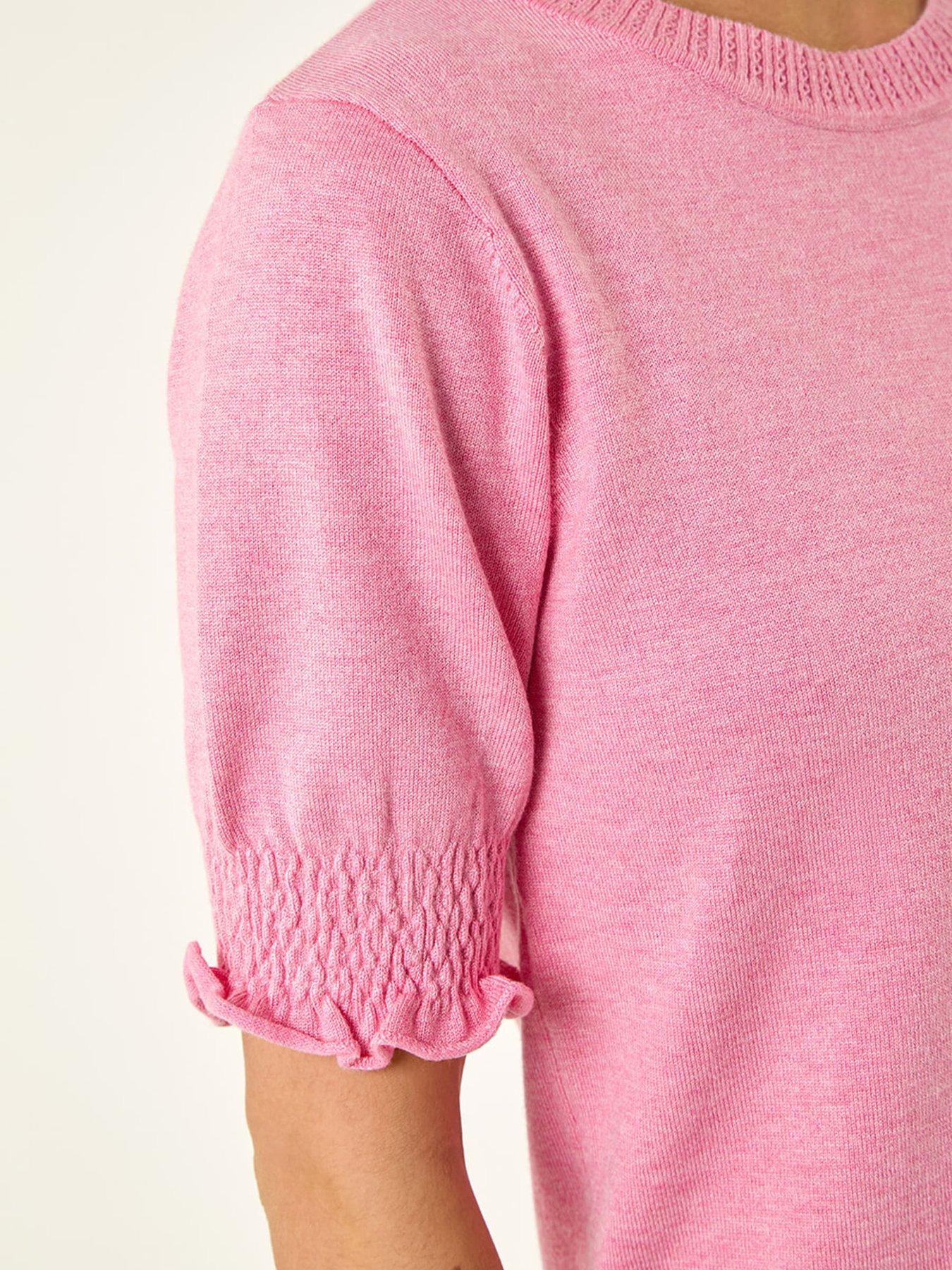 Image 5 of 5 of Roman Petite Shirred Sleeve Knit Top