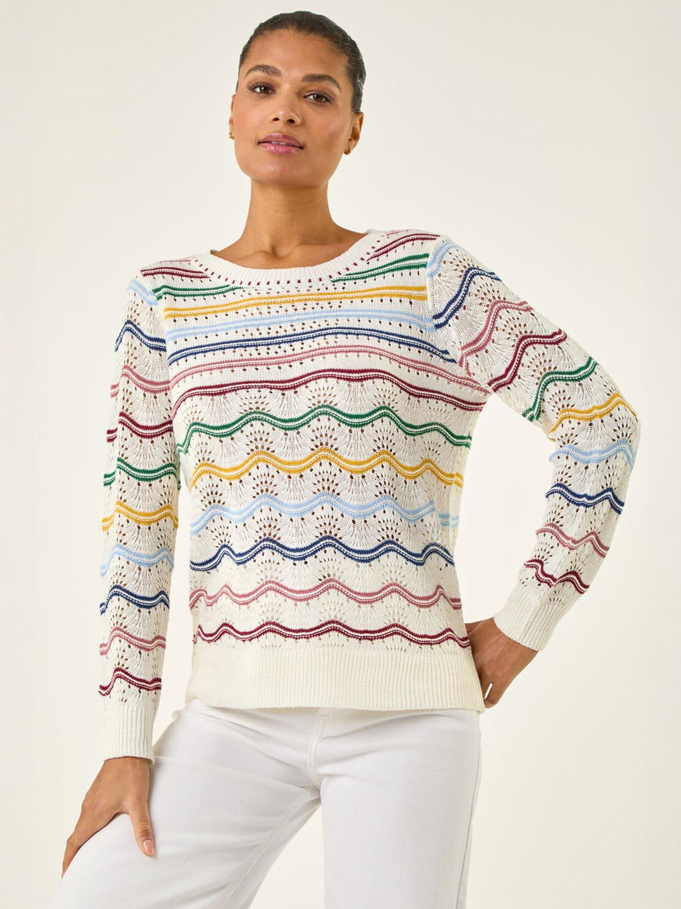 Roman Stripe Wave Knit Jumper