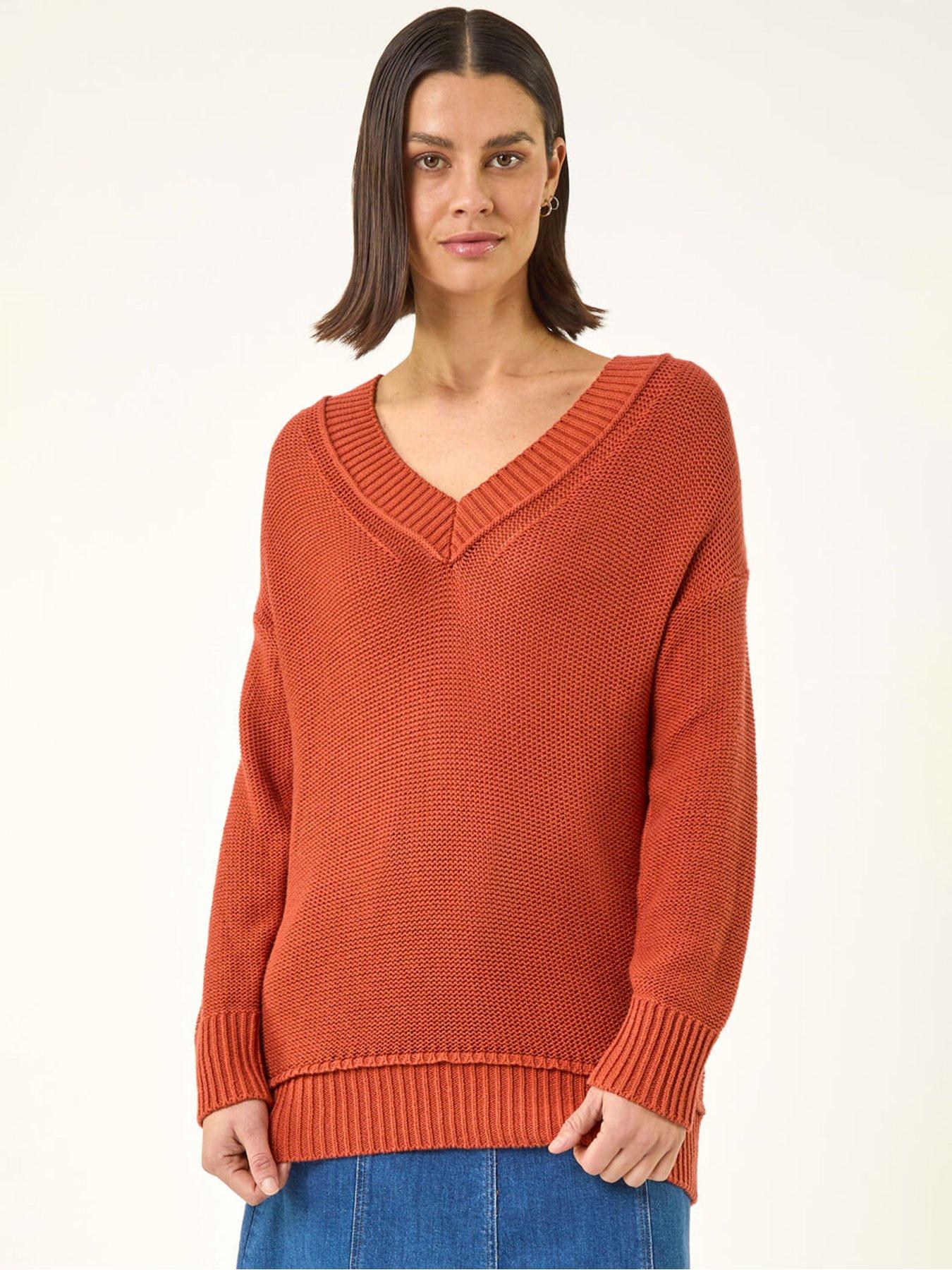 Roman Ribbed V-neck Boyfriend Jumper