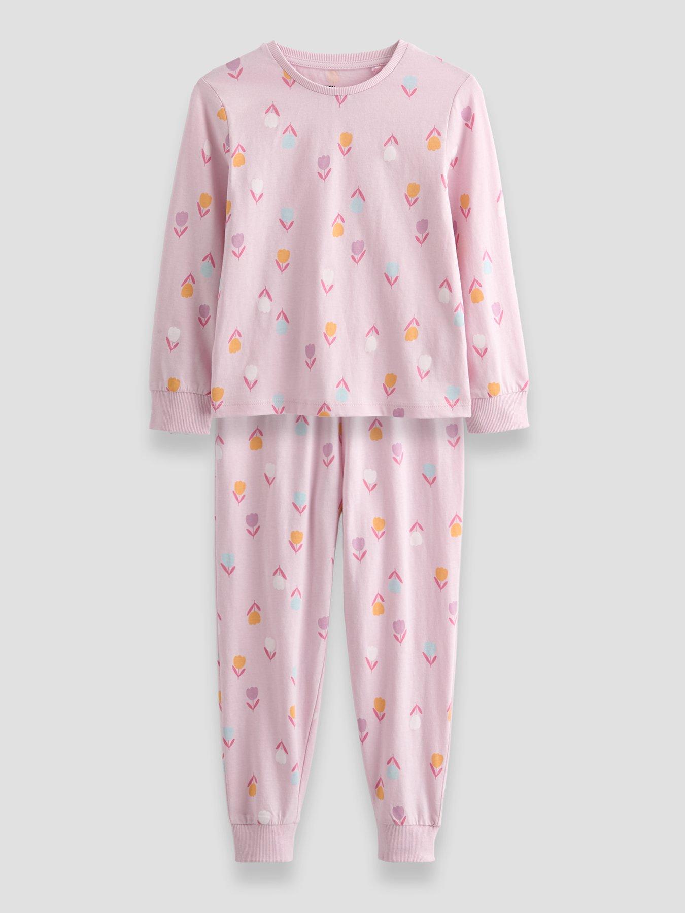 Image 3 of 5 of The Very Collection 3 Pack Floral Heart Jersey Pyjamas (9 months - 7 years) - Multi