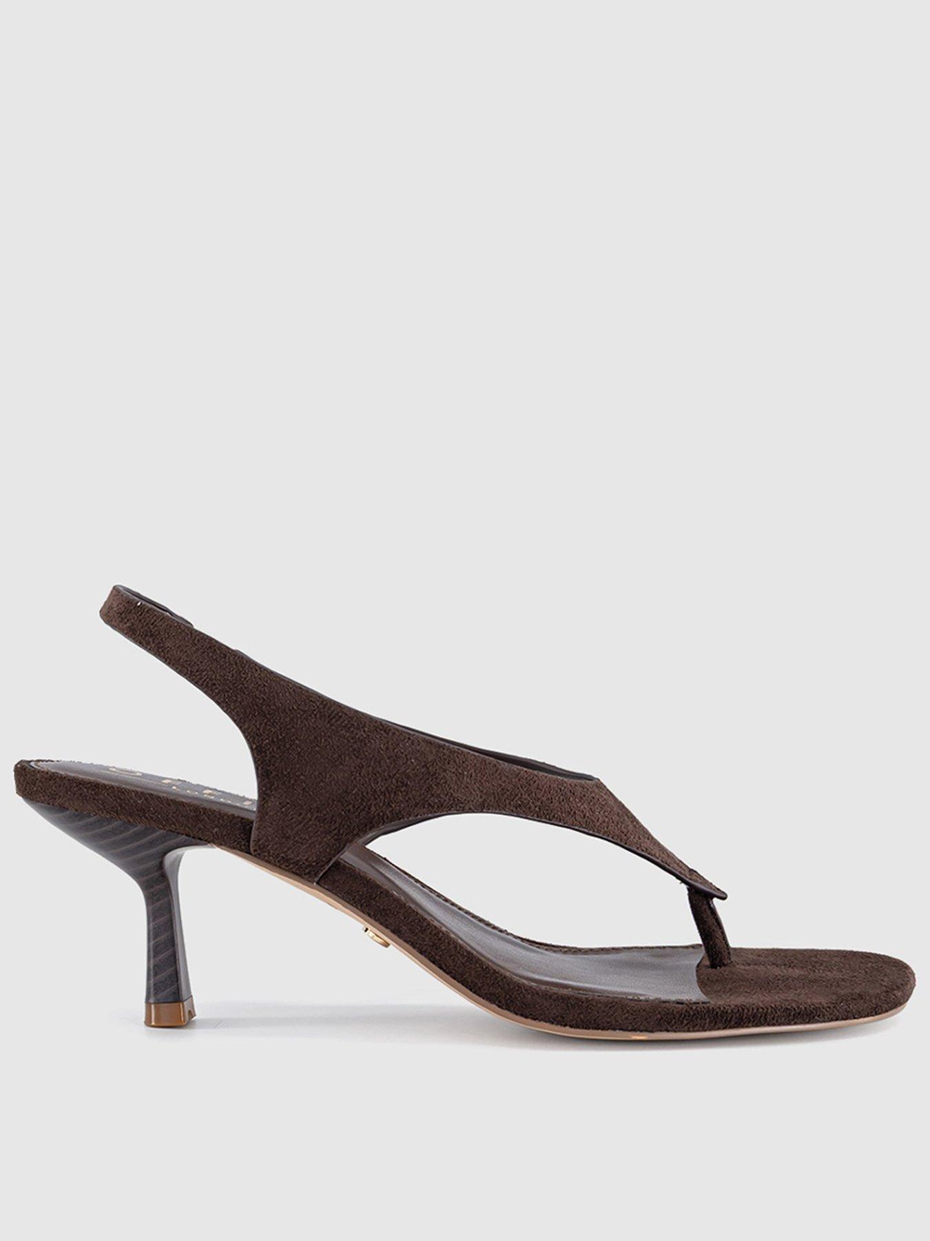 Image 1 of 5 of OFFICE Mimi Toe Post Slingback Heel - Brown