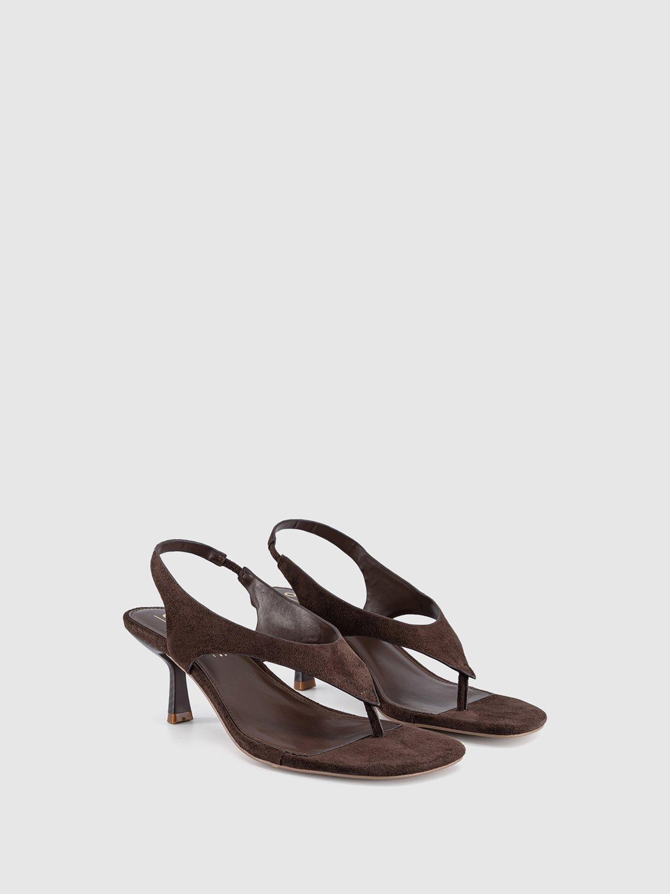 Image 5 of 5 of OFFICE Mimi Toe Post Slingback Heel - Brown