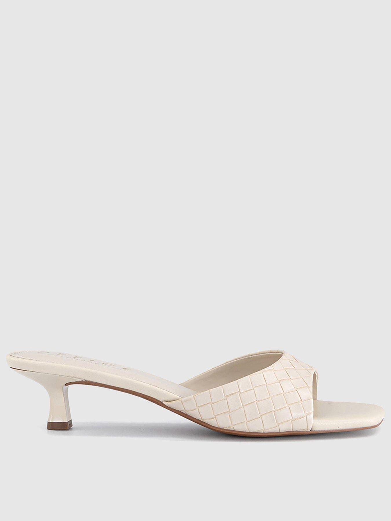 OFFICE Minnie Kitten Heeled Mule - White