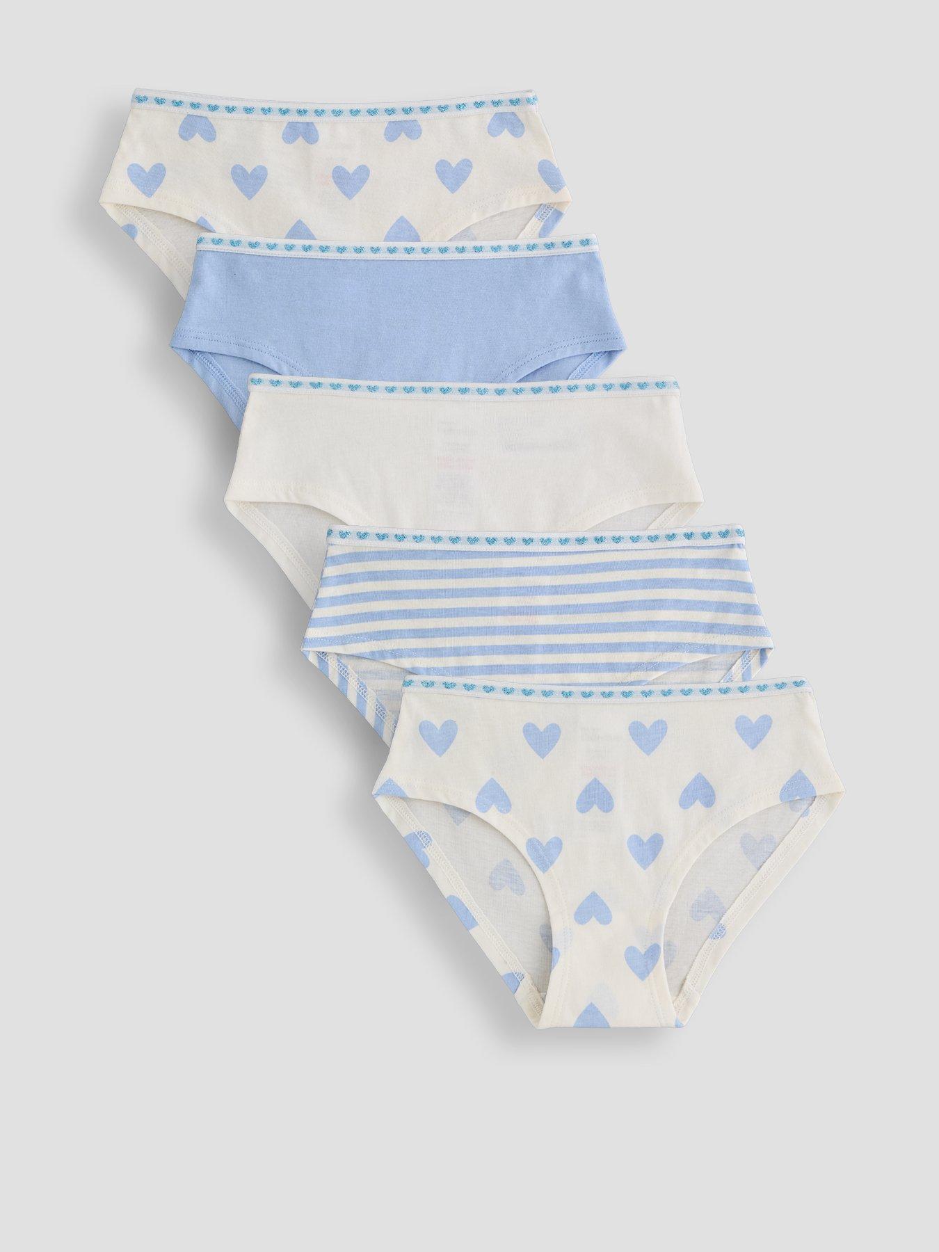 Image 1 of 5 of The Very Collection 5 Pack Heart Print Briefs - Blue