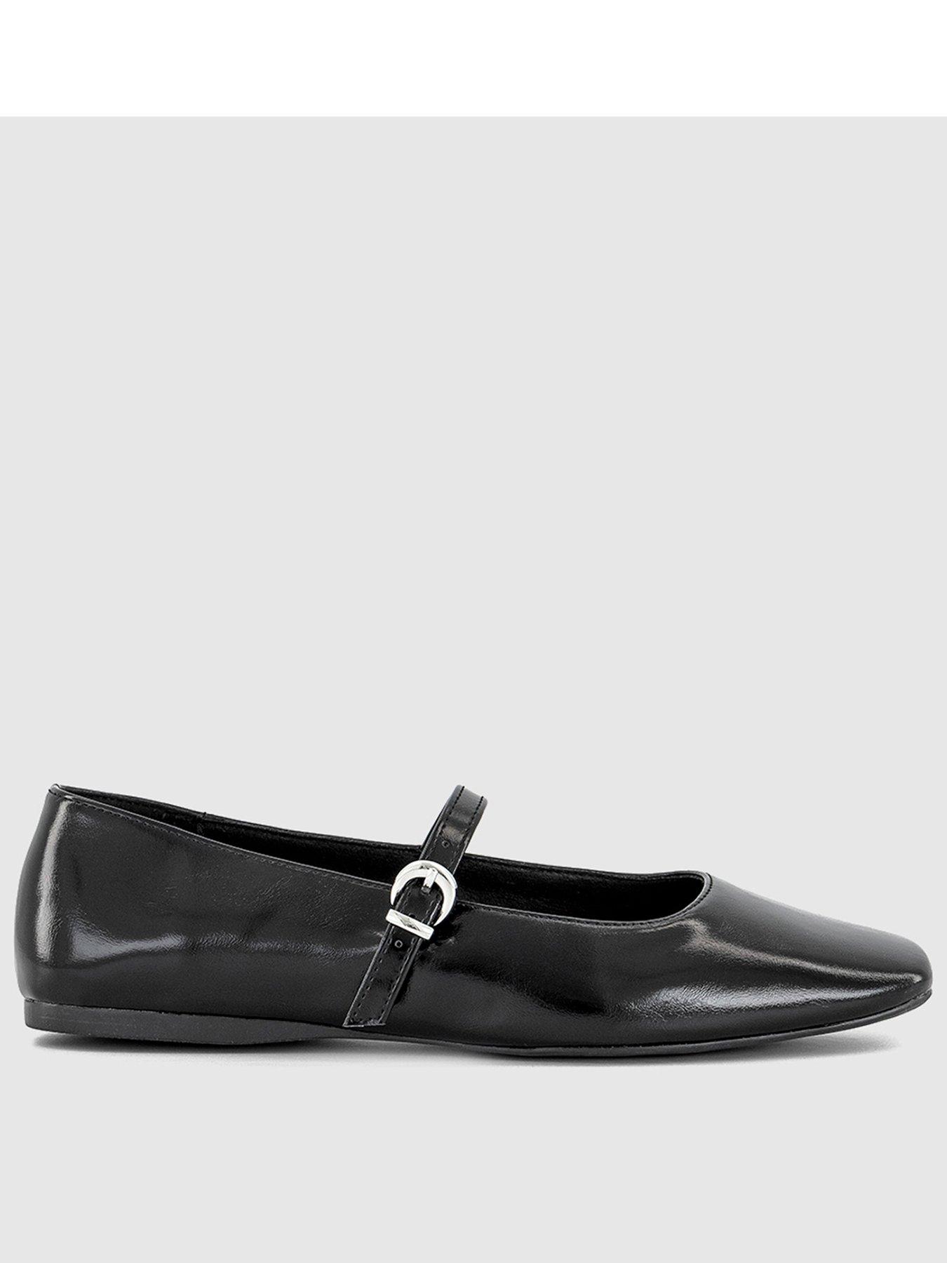 OFFICE Flourish - Square Toe Mary Jane Ballet Pump - Black