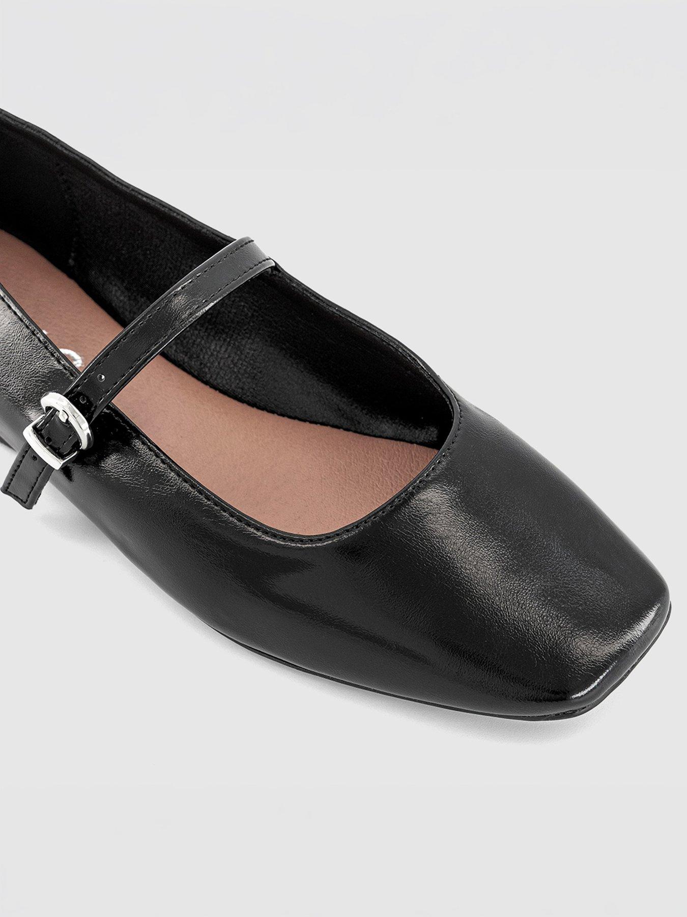 Image 3 of 4 of OFFICE Flourish - Square Toe Mary Jane Ballet Pump - Black