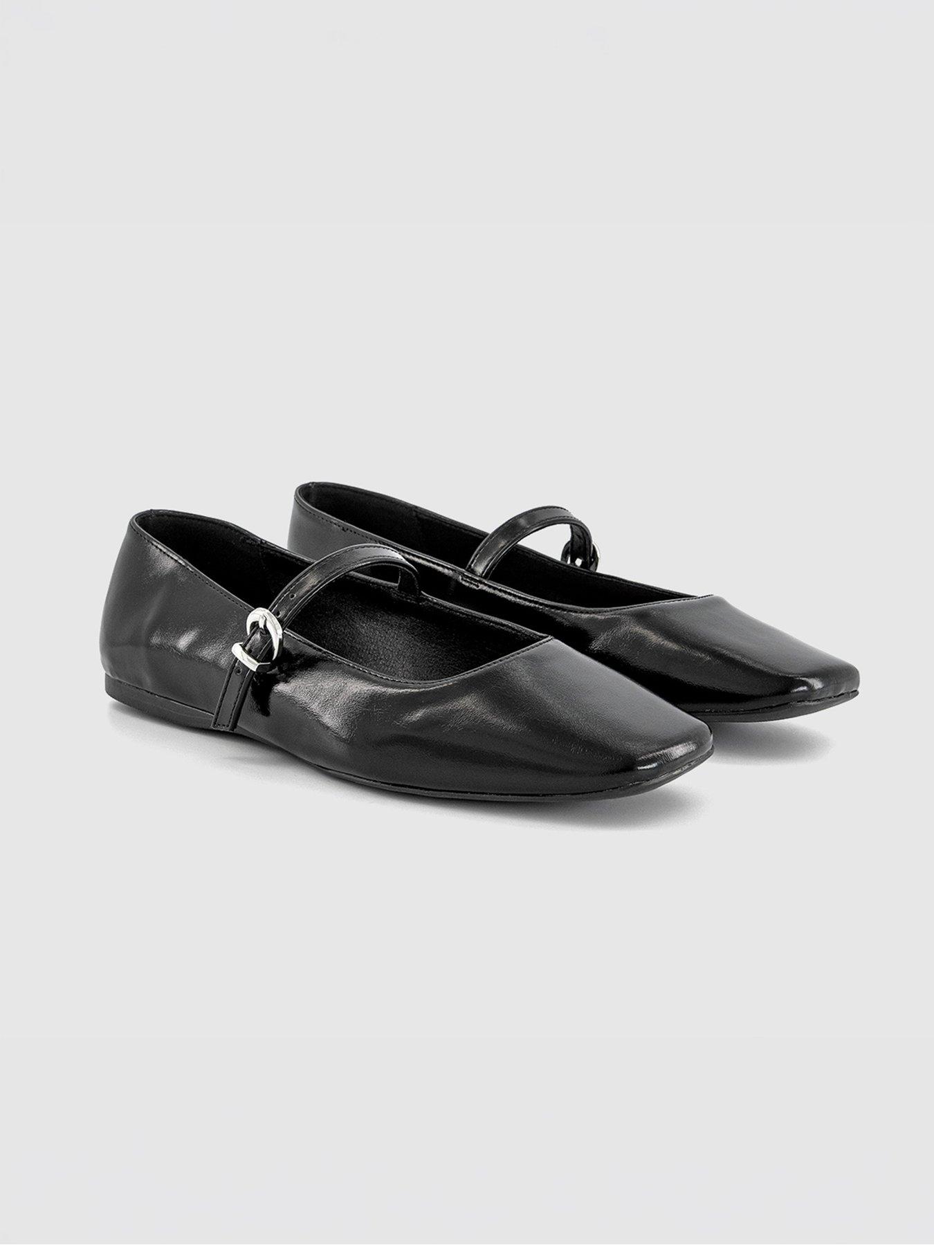 Image 4 of 4 of OFFICE Flourish - Square Toe Mary Jane Ballet Pump - Black
