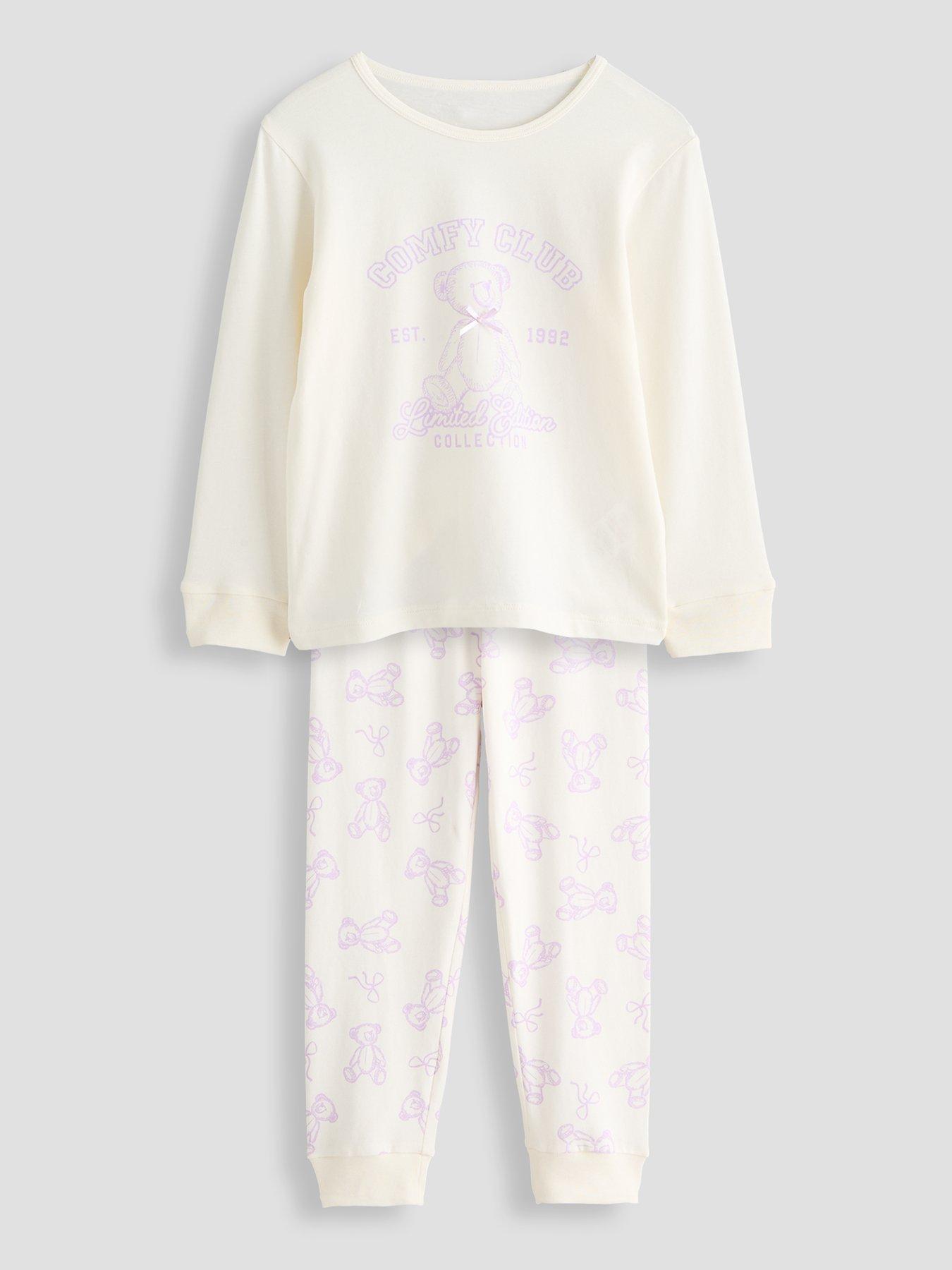 Image 3 of 6 of The Very Collection Cosy Club Teddy 2 Pack Long Sleeve Pyjamas (9 months - 7 years) - Purple