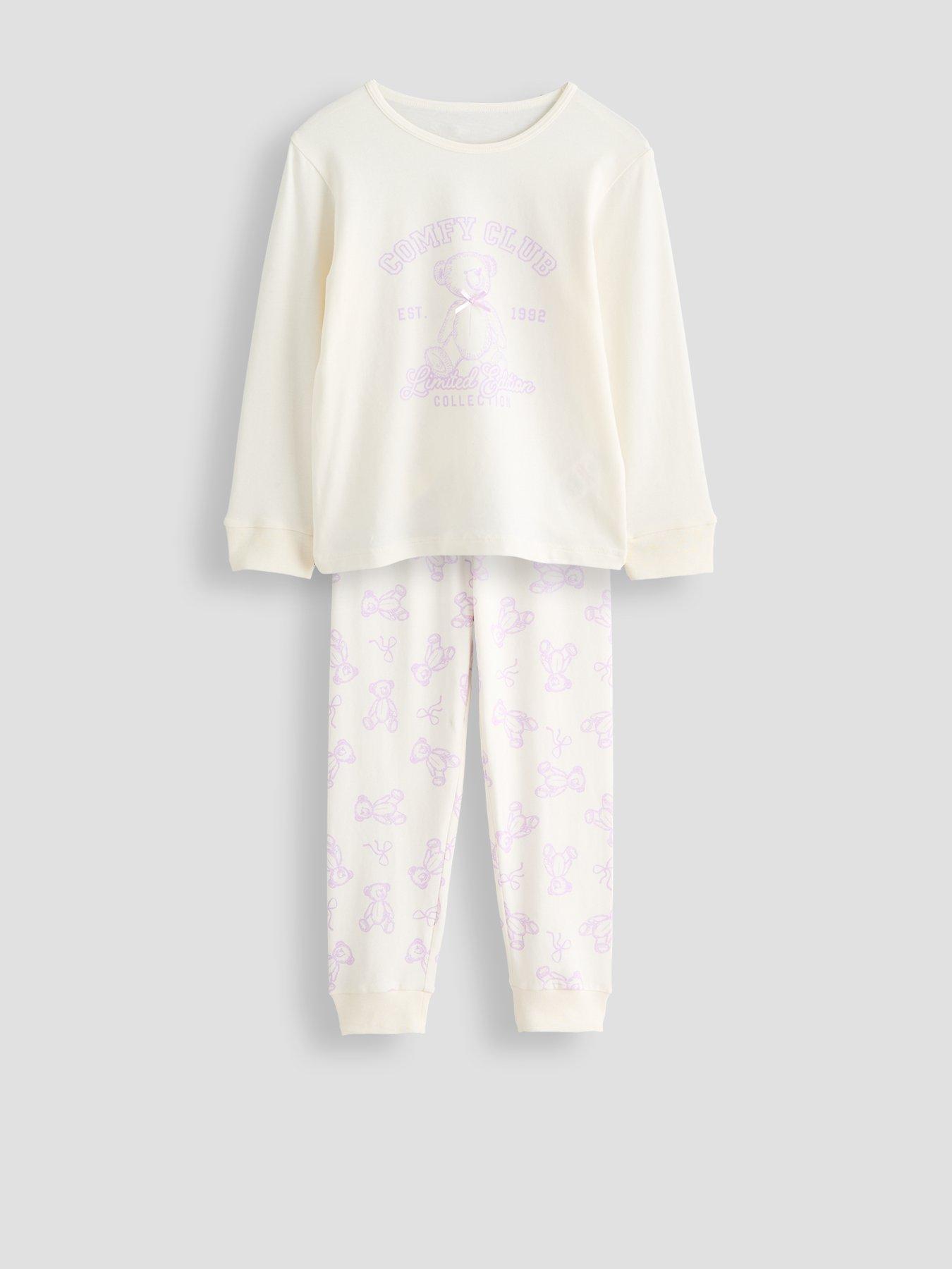 Image 6 of 6 of The Very Collection Cosy Club Teddy 2 Pack Long Sleeve Pyjamas (9 months - 7 years) - Purple
