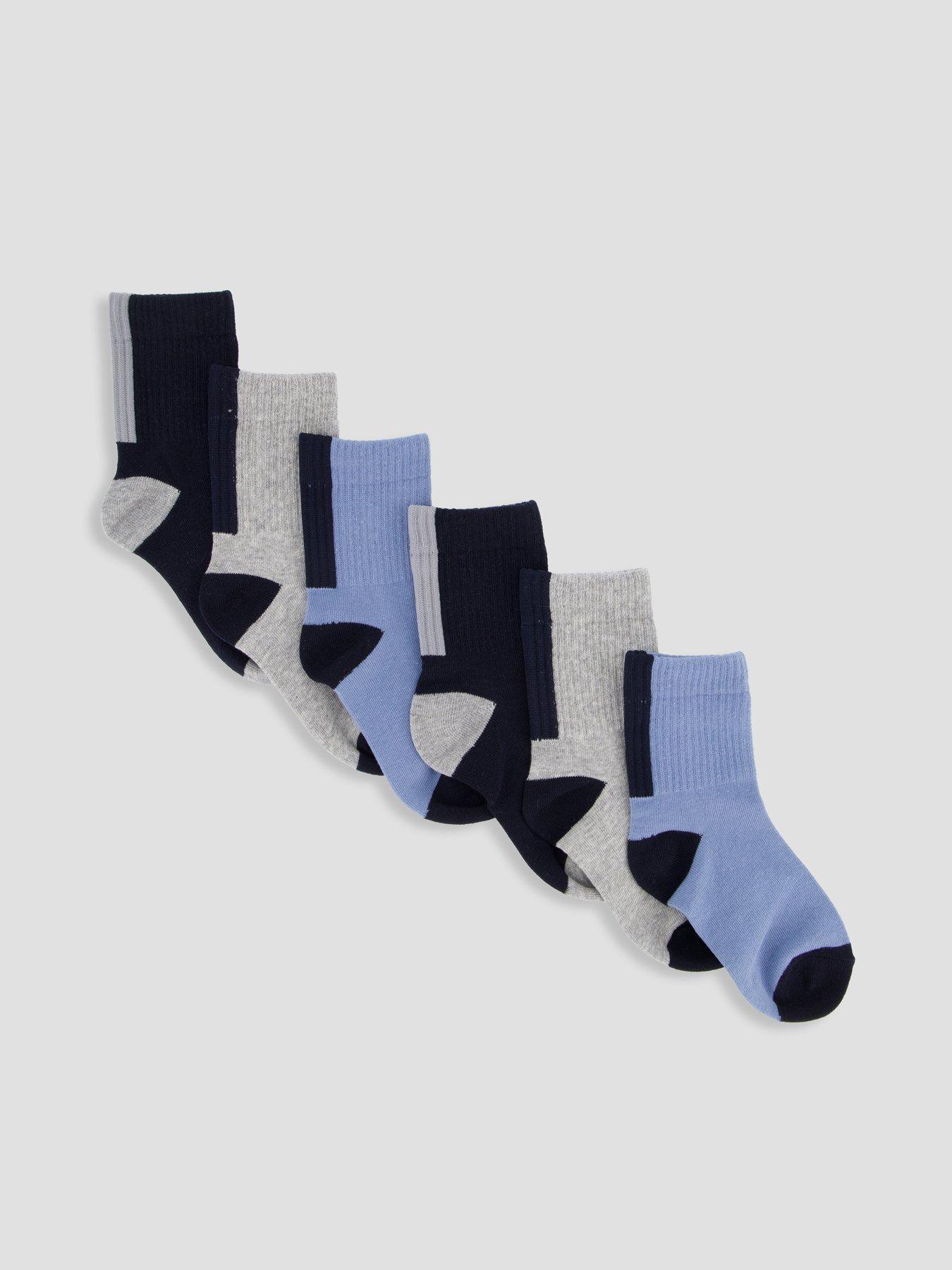 Image 1 of 4 of The Very Collection Contrast 6 Pack Socks - Blue