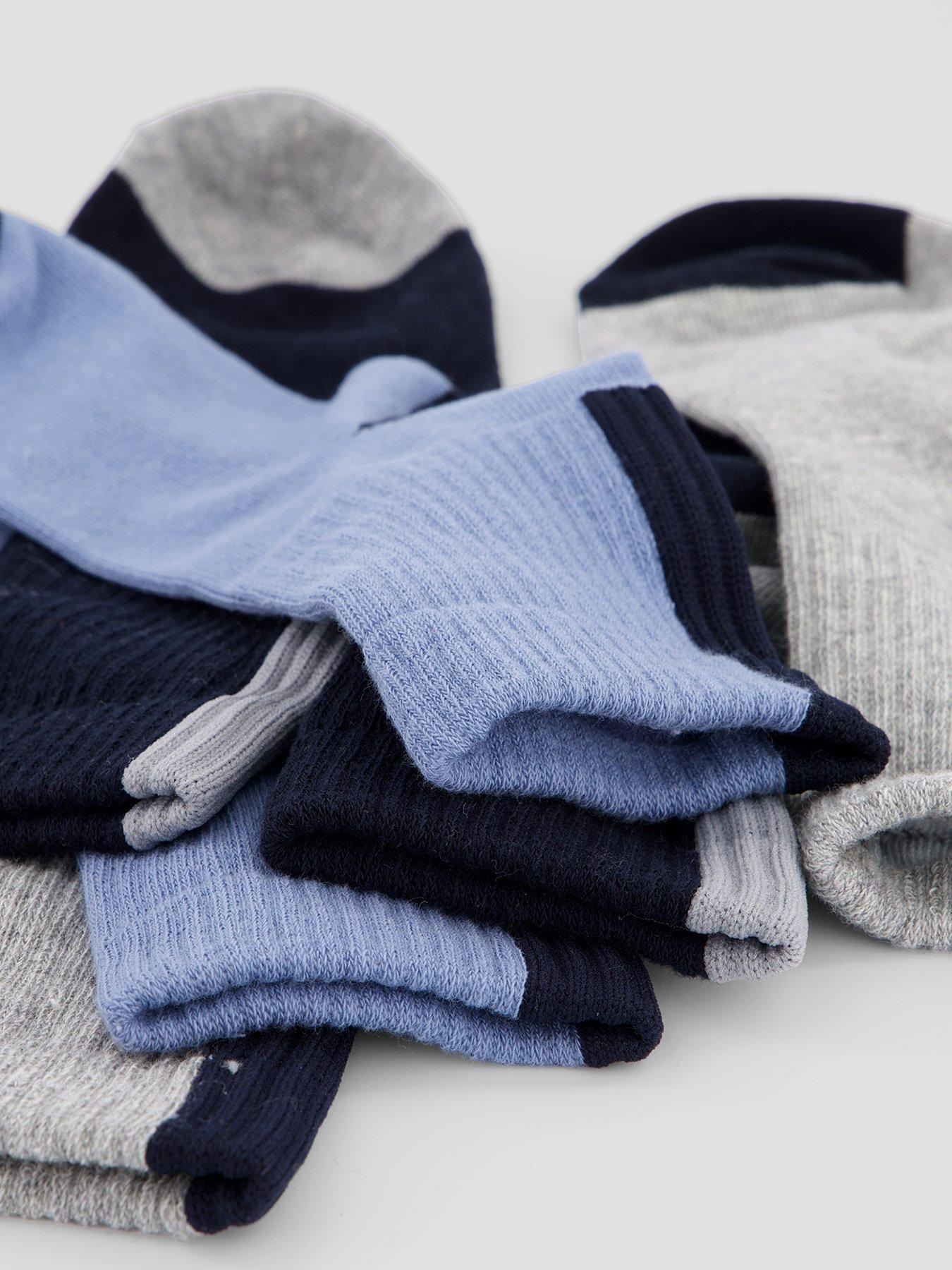 Image 3 of 4 of The Very Collection Contrast 6 Pack Socks - Blue