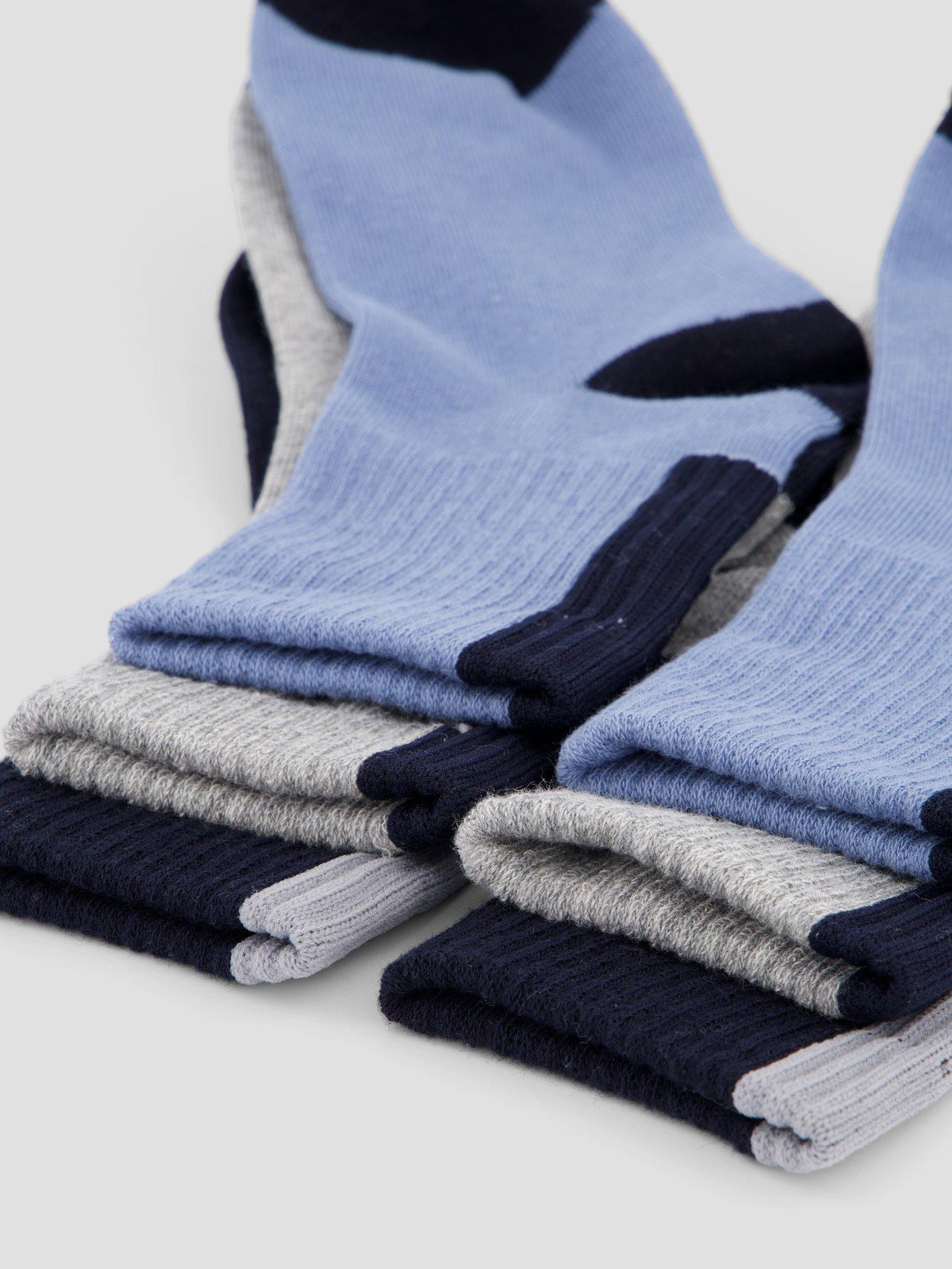 Image 4 of 4 of The Very Collection Contrast 6 Pack Socks - Blue