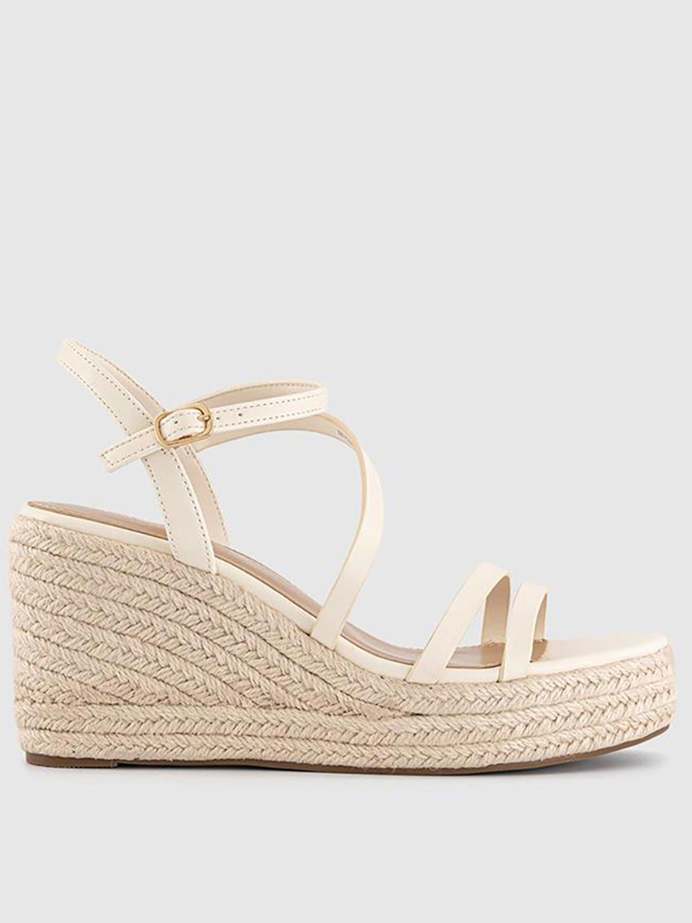 OFFICE Holland - Strappy Espadrille Wedge - Off White