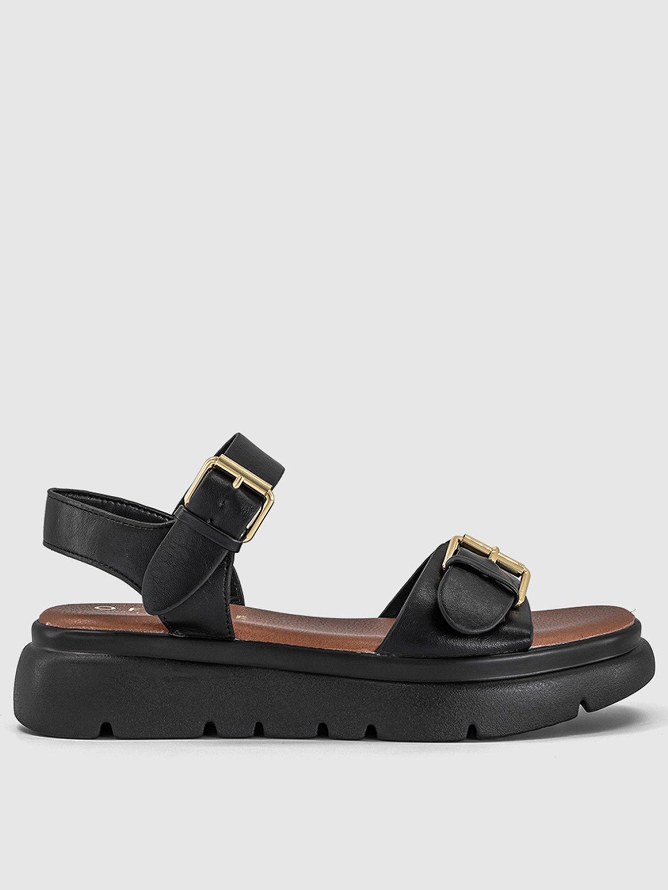 OFFICE Sage- Buckle Detail Platform Sandal - Black