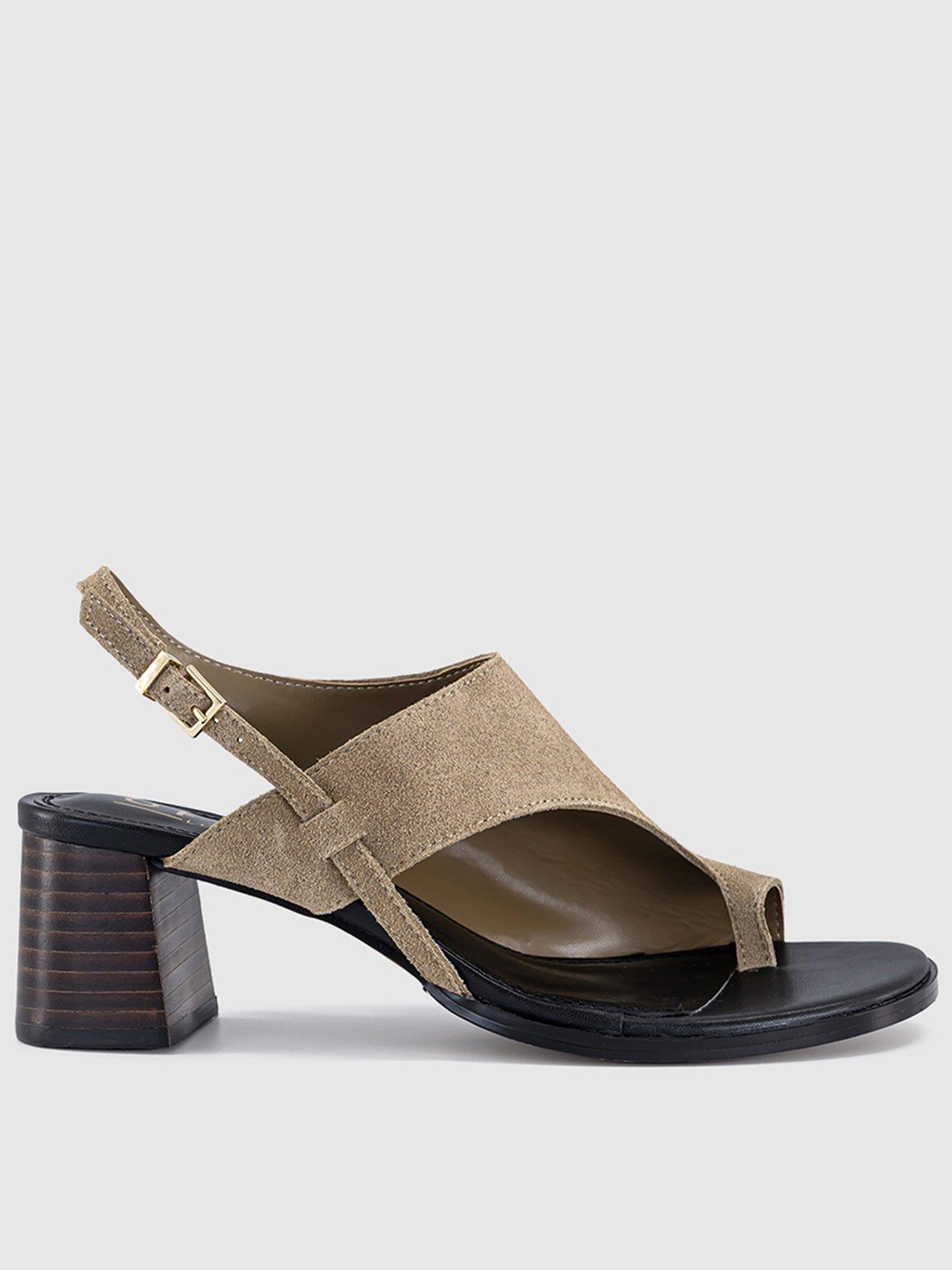 OFFICE Montreal - Toe Post Stacked Heel Sandal - Taupe