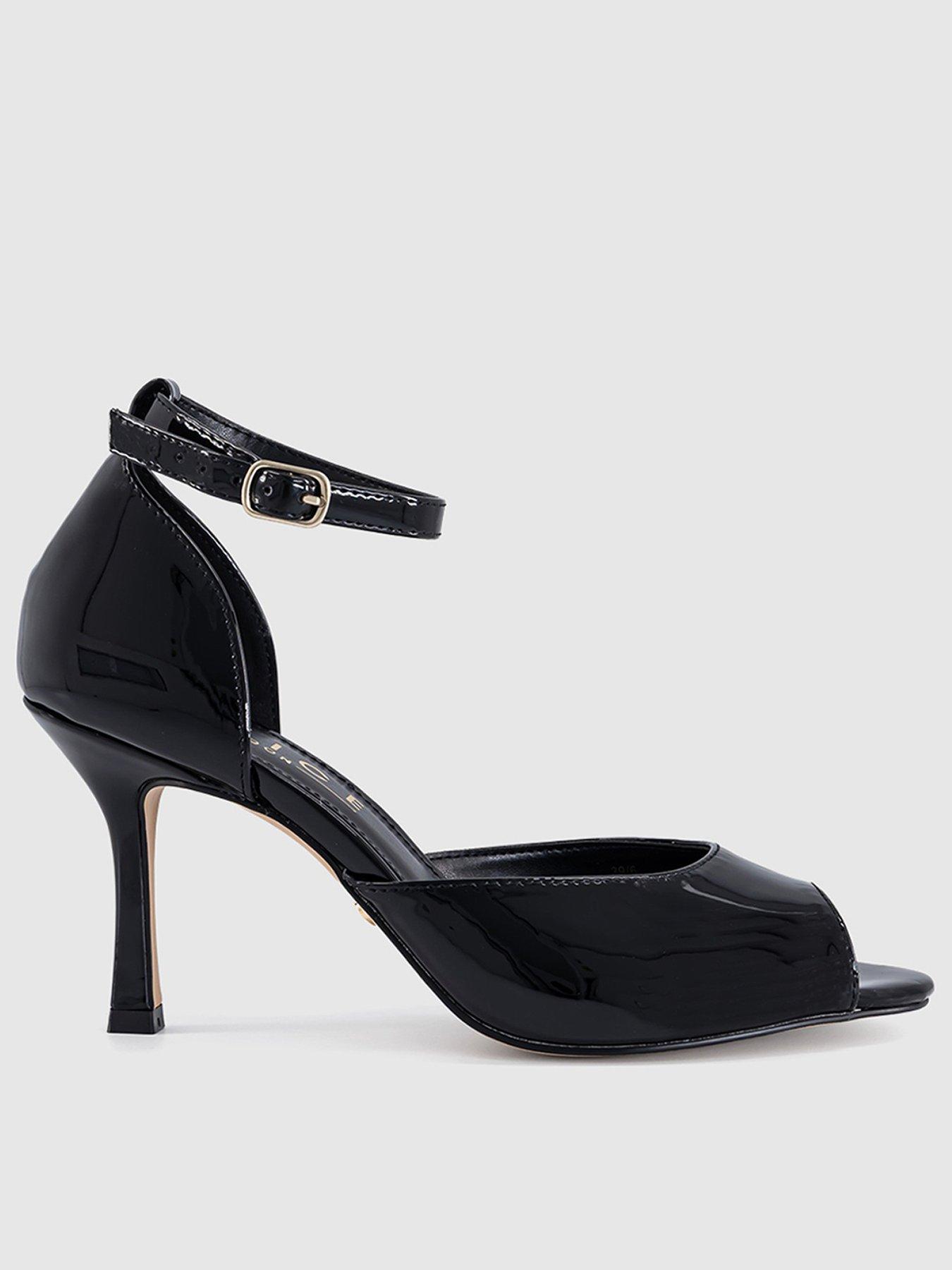 OFFICE Harlequin Peep Toe Heeled Sandal - Black