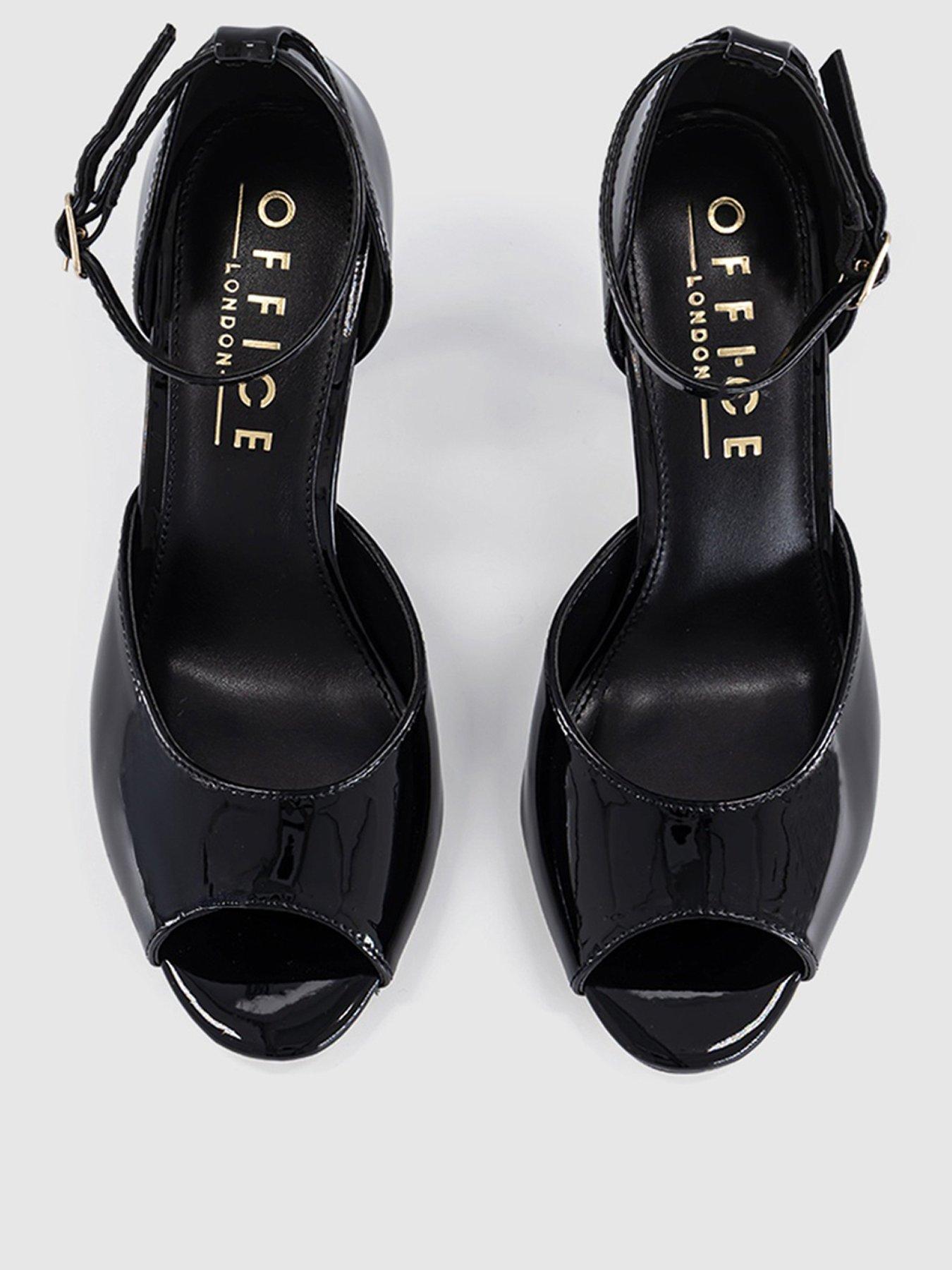 Image 2 of 5 of OFFICE Harlequin Peep Toe Heeled Sandal - Black