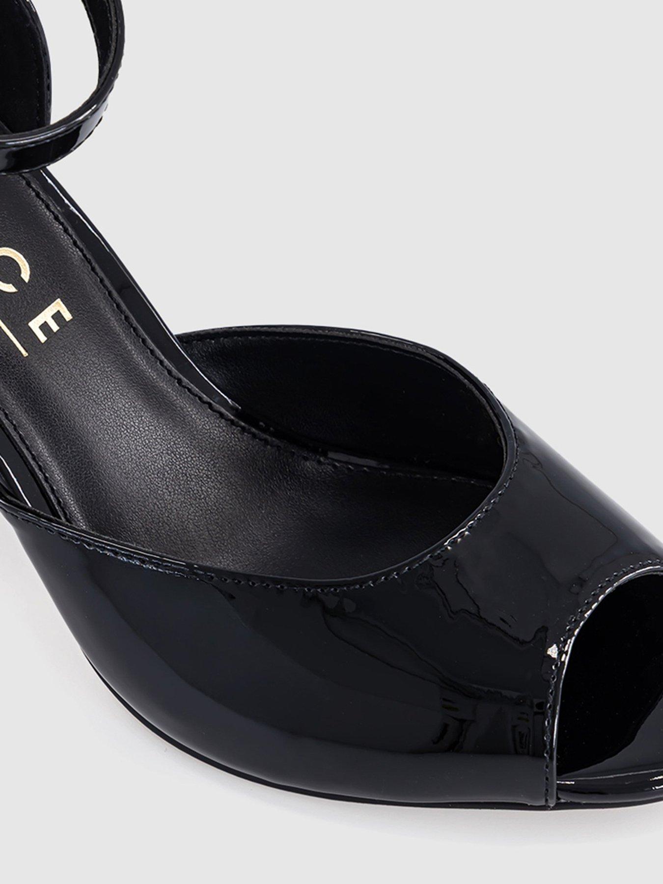 Image 5 of 5 of OFFICE Harlequin Peep Toe Heeled Sandal - Black