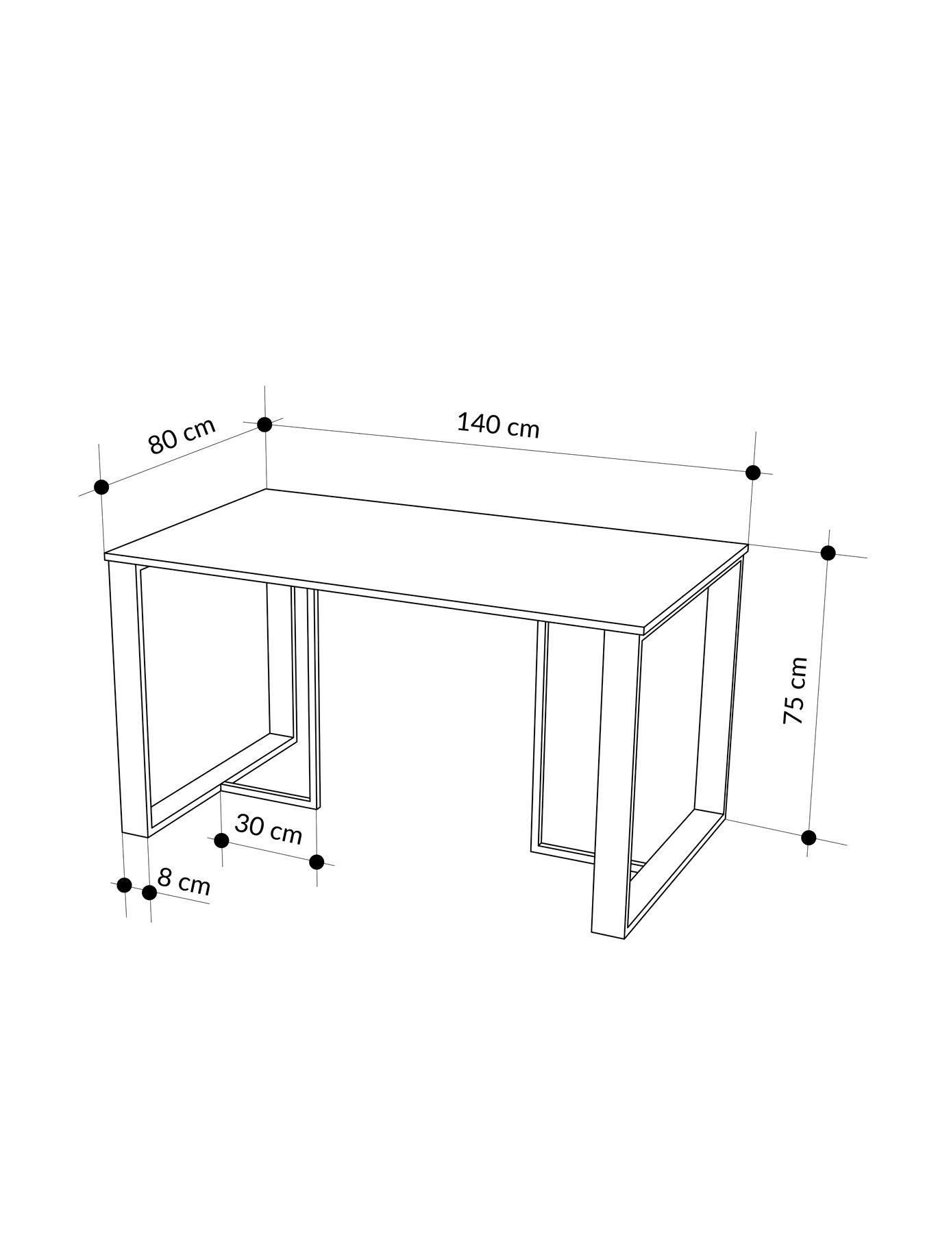 Image 3 of 4 of Decortie Lenora Dining Table - Oak