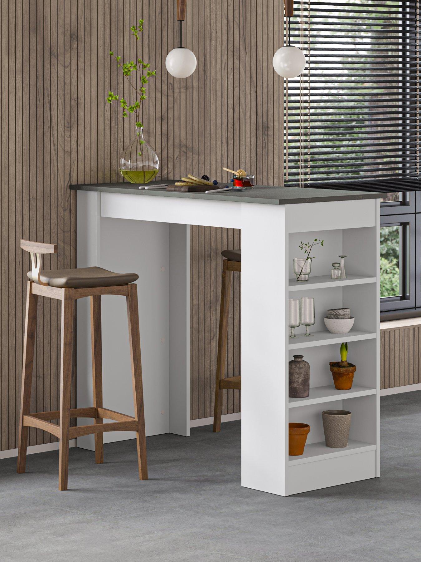 Decortie Swallow Bar Table - Grey/white
