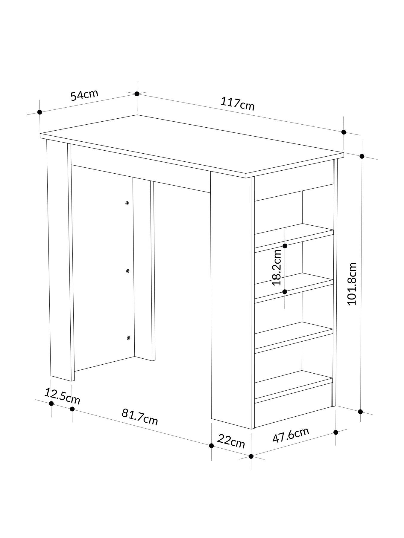 Image 5 of 6 of Decortie Swallow Bar Table - Grey/white