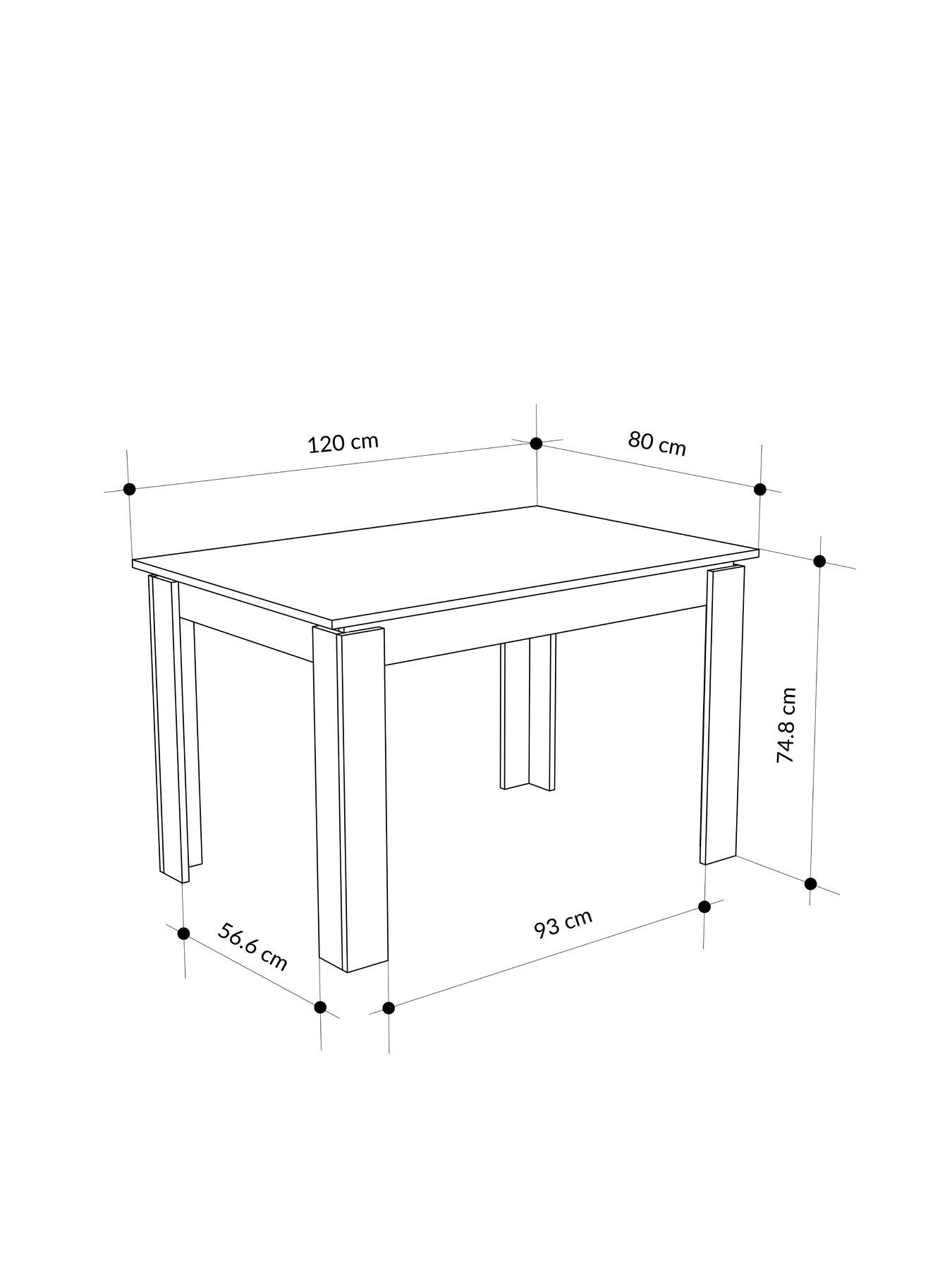 Image 5 of 6 of Decortie Tolmen Dining Table - White