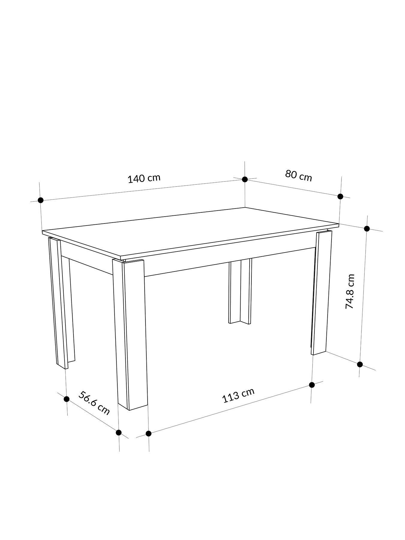Image 5 of 6 of Decortie Tolmen Dining Table - Light Grey