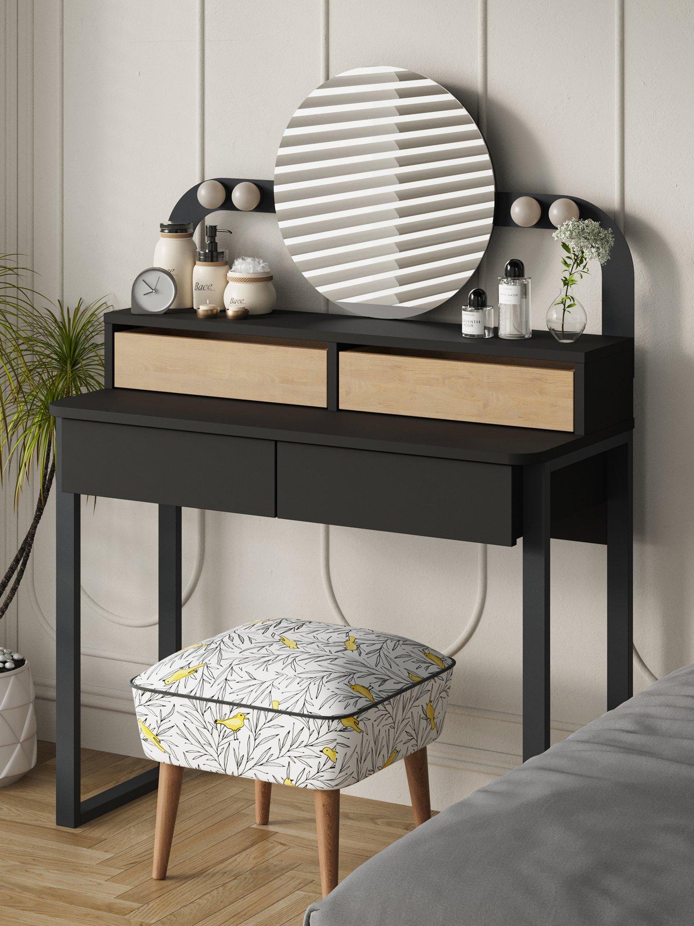 Decortie Lora Dressing Table - Black / Oak