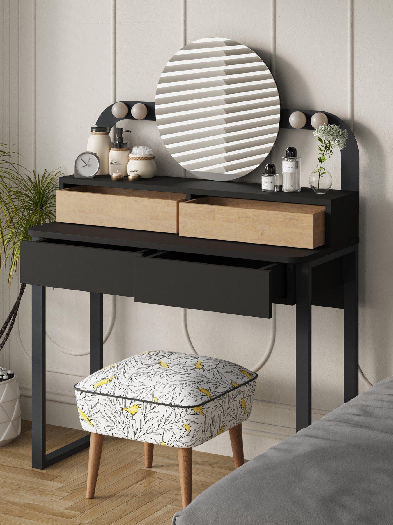 Image 5 of 7 of Decortie Lora Dressing Table - Black / Oak