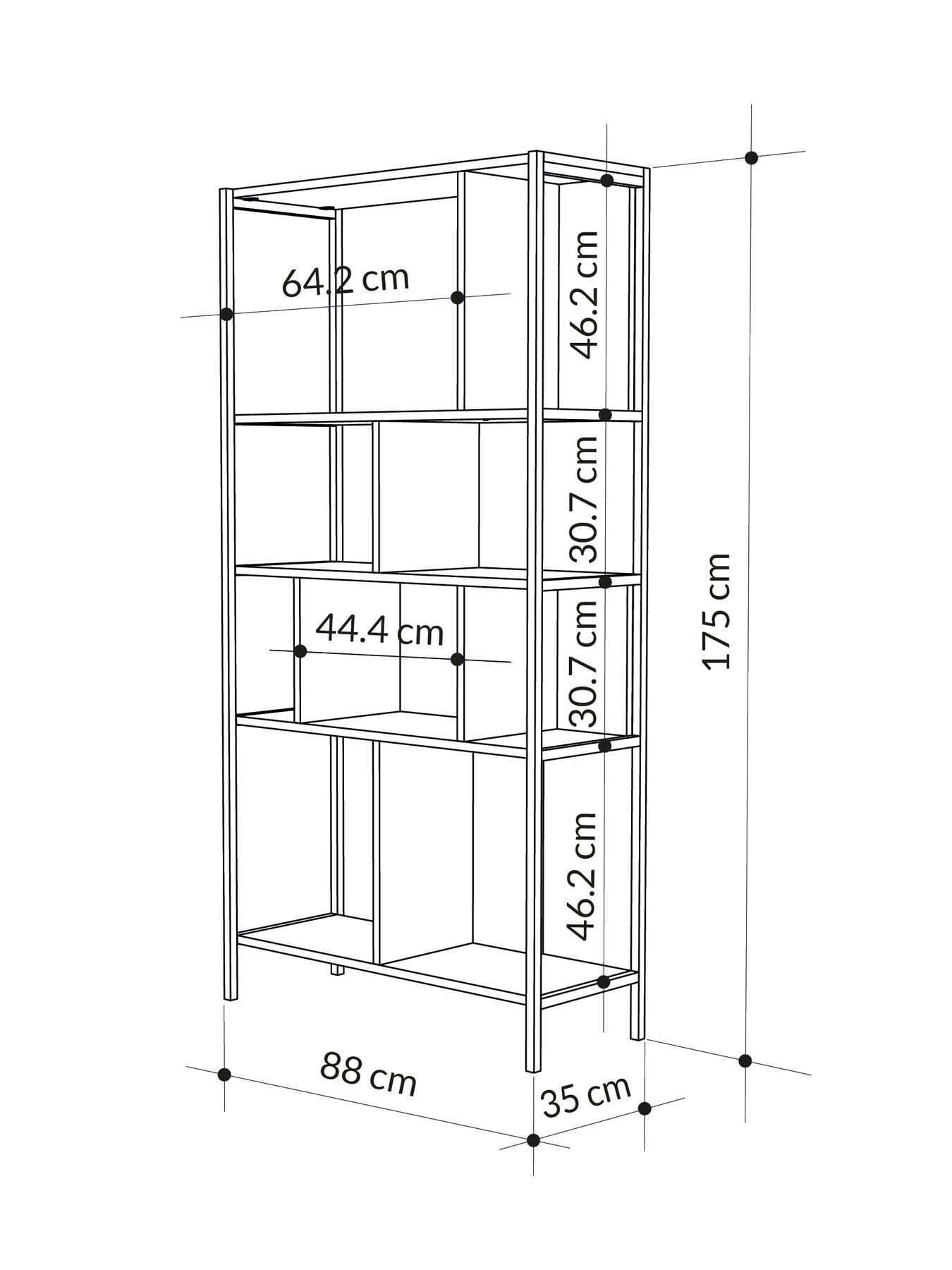 Image 5 of 6 of Decortie Midi Bookcase - Oak / Black