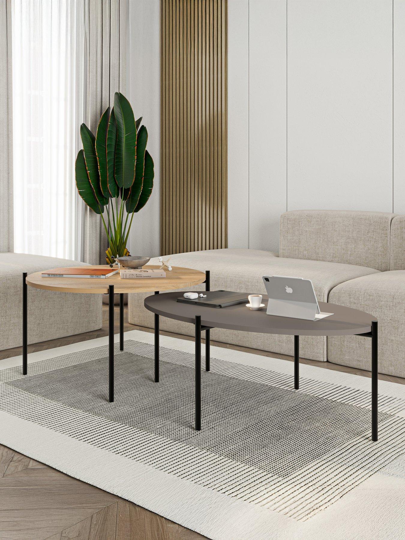 Decortie: Odelia Coffee Table Set - Oak/mocha