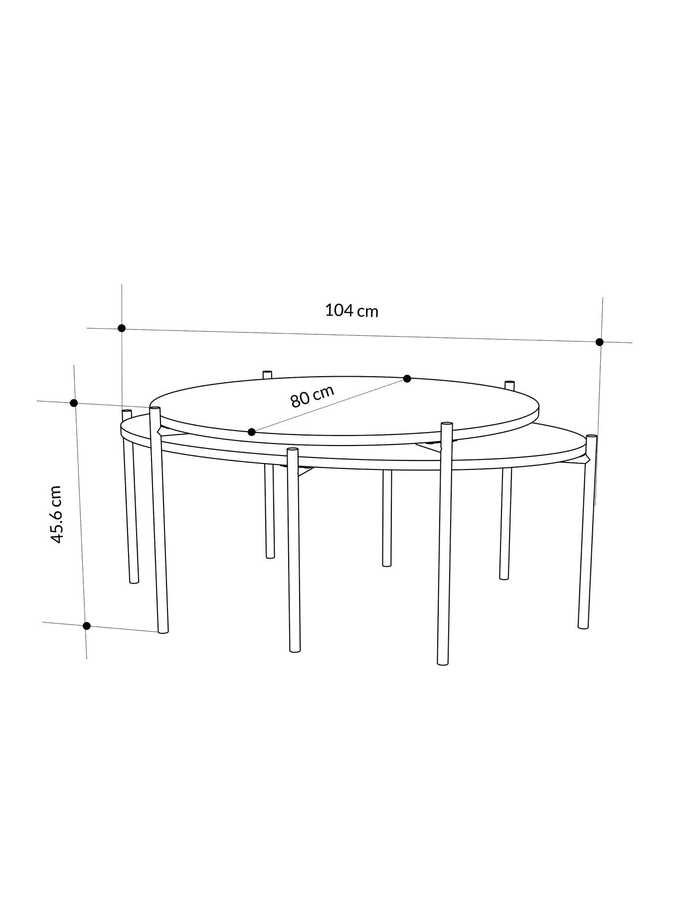 Image 4 of 5 of Decortie Odelia Coffee Table Set - Oak/mocha
