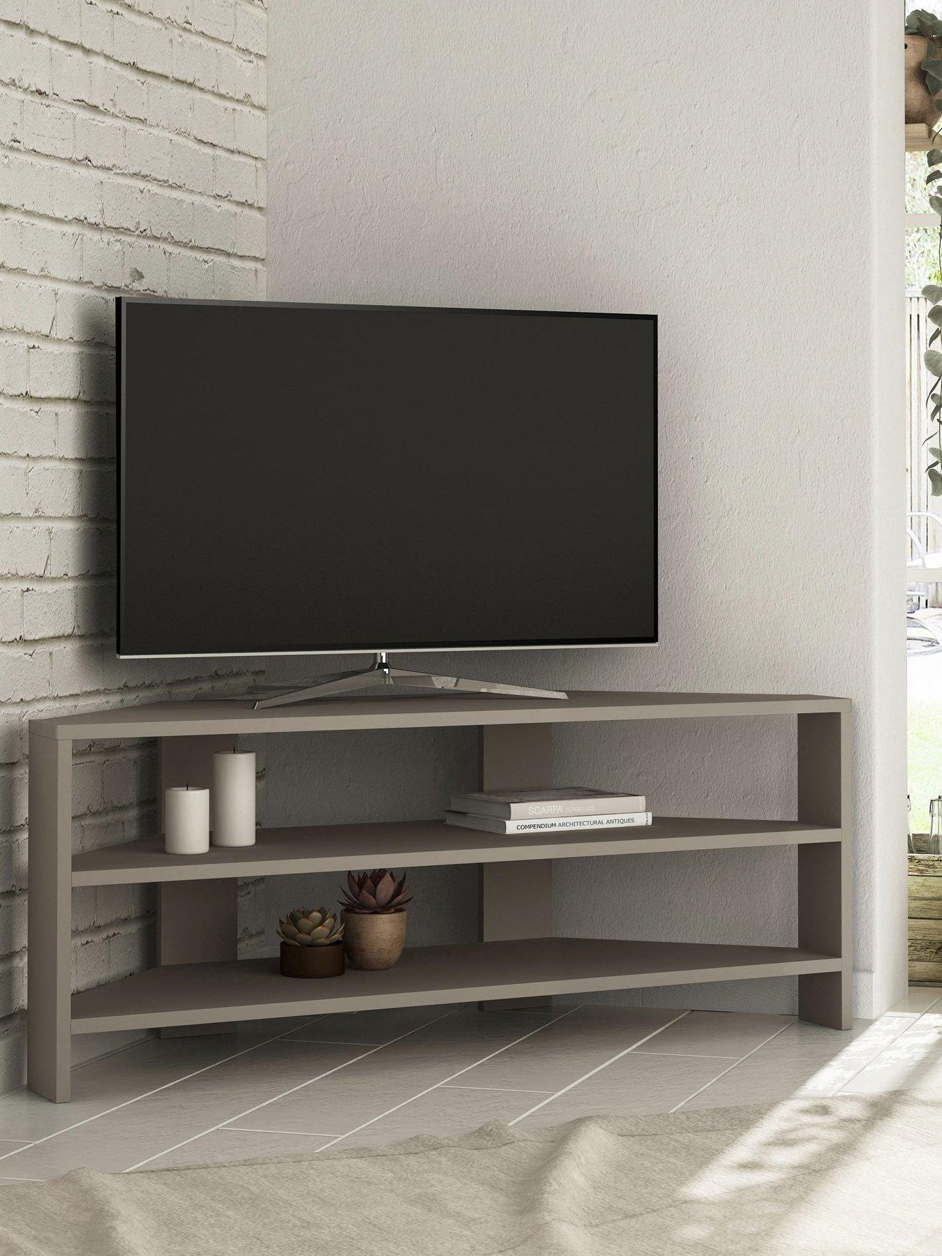 Image 1 of 7 of Decortie Thales Corner Tv Stand - Mocha