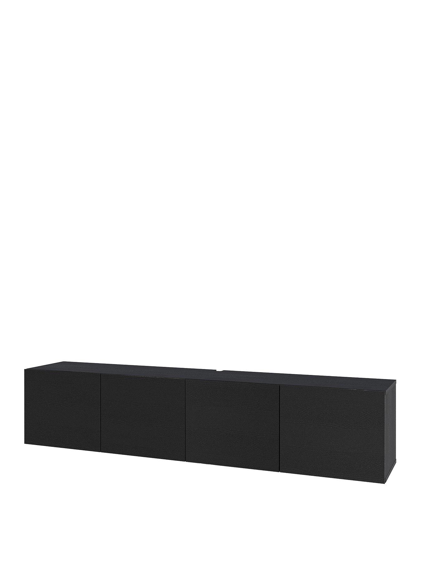 Image 2 of 7 of Decortie Combe Wall Mounted Tv Cabinet - Black Wood