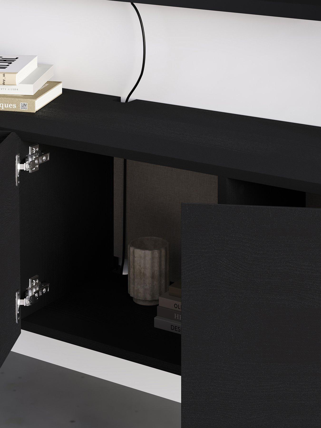 Image 5 of 7 of Decortie Combe Wall Mounted Tv Cabinet - Black Wood