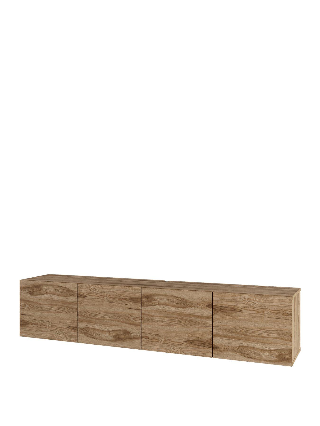 Image 2 of 7 of Decortie Combe Wall Mounted Tv Cabinet - Deep Oud