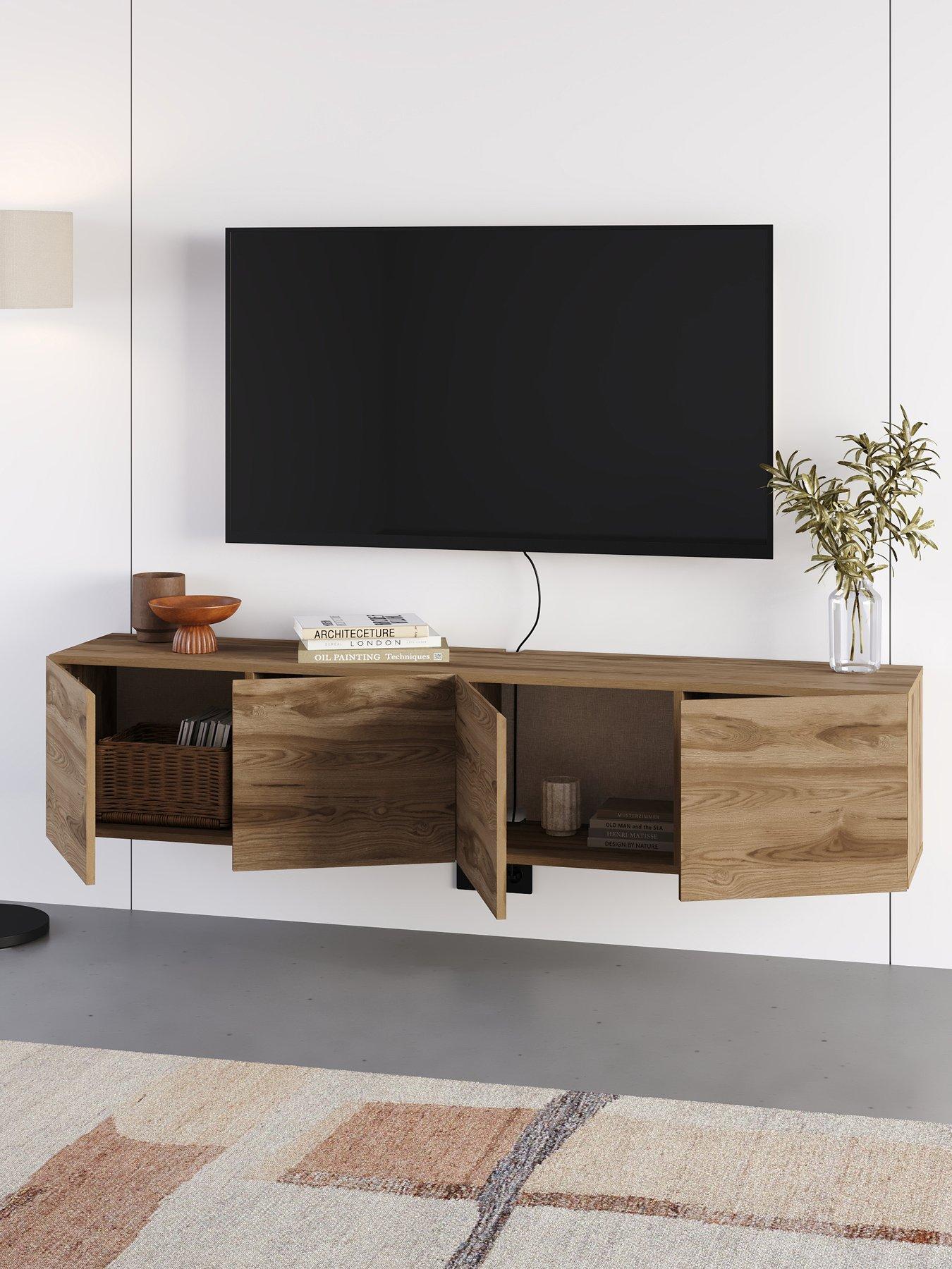 Image 4 of 7 of Decortie Combe Wall Mounted Tv Cabinet - Deep Oud