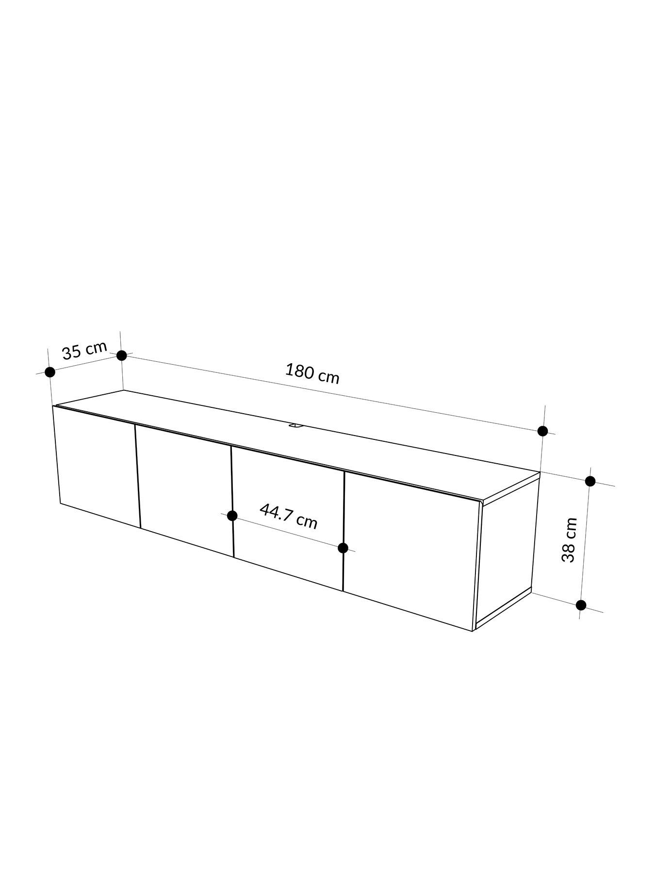 Image 6 of 7 of Decortie Combe Wall Mounted Tv Cabinet - Deep Oud