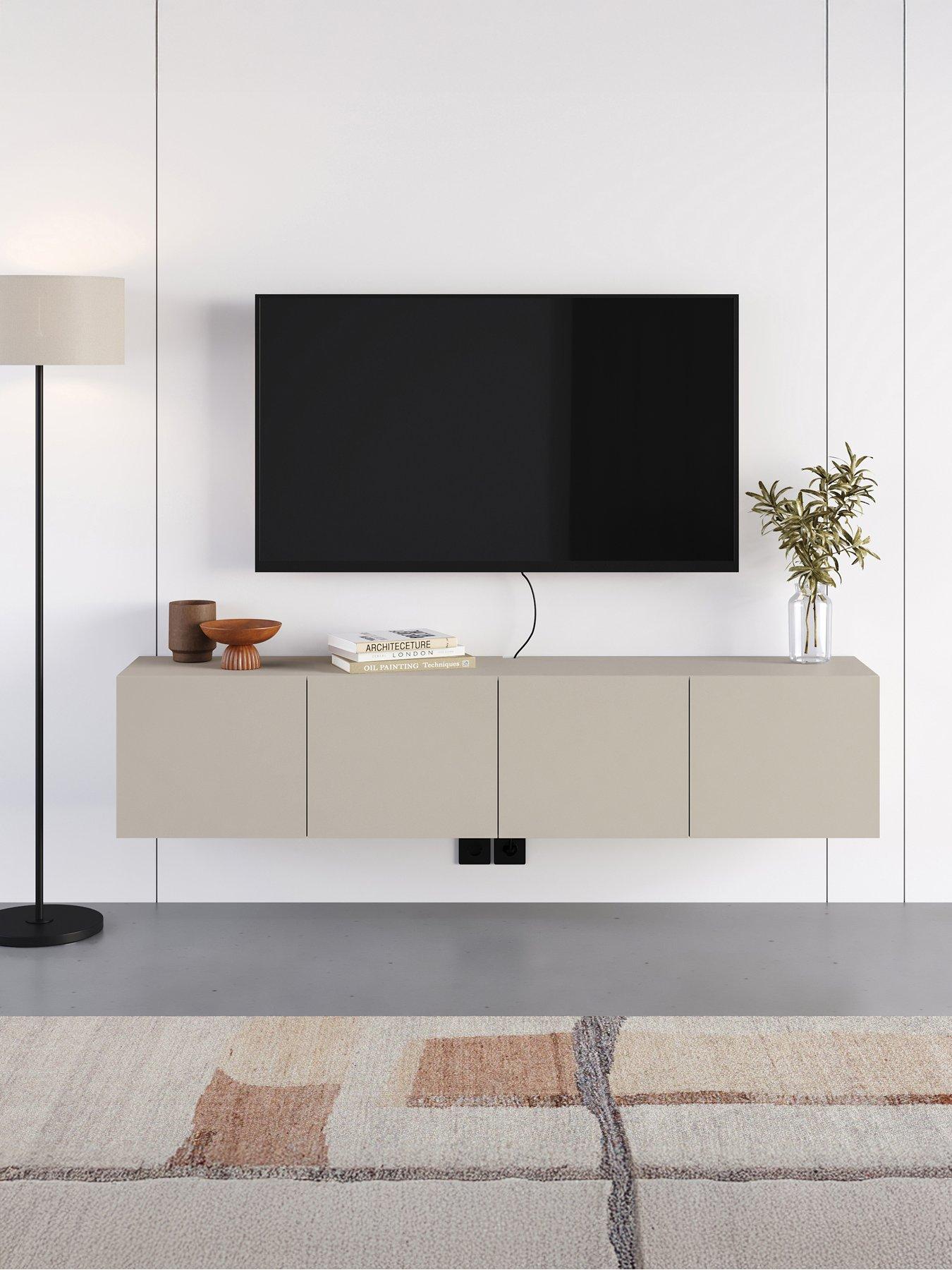 Decortie Combe Wall Mounted Tv Cabinet - Sandstone