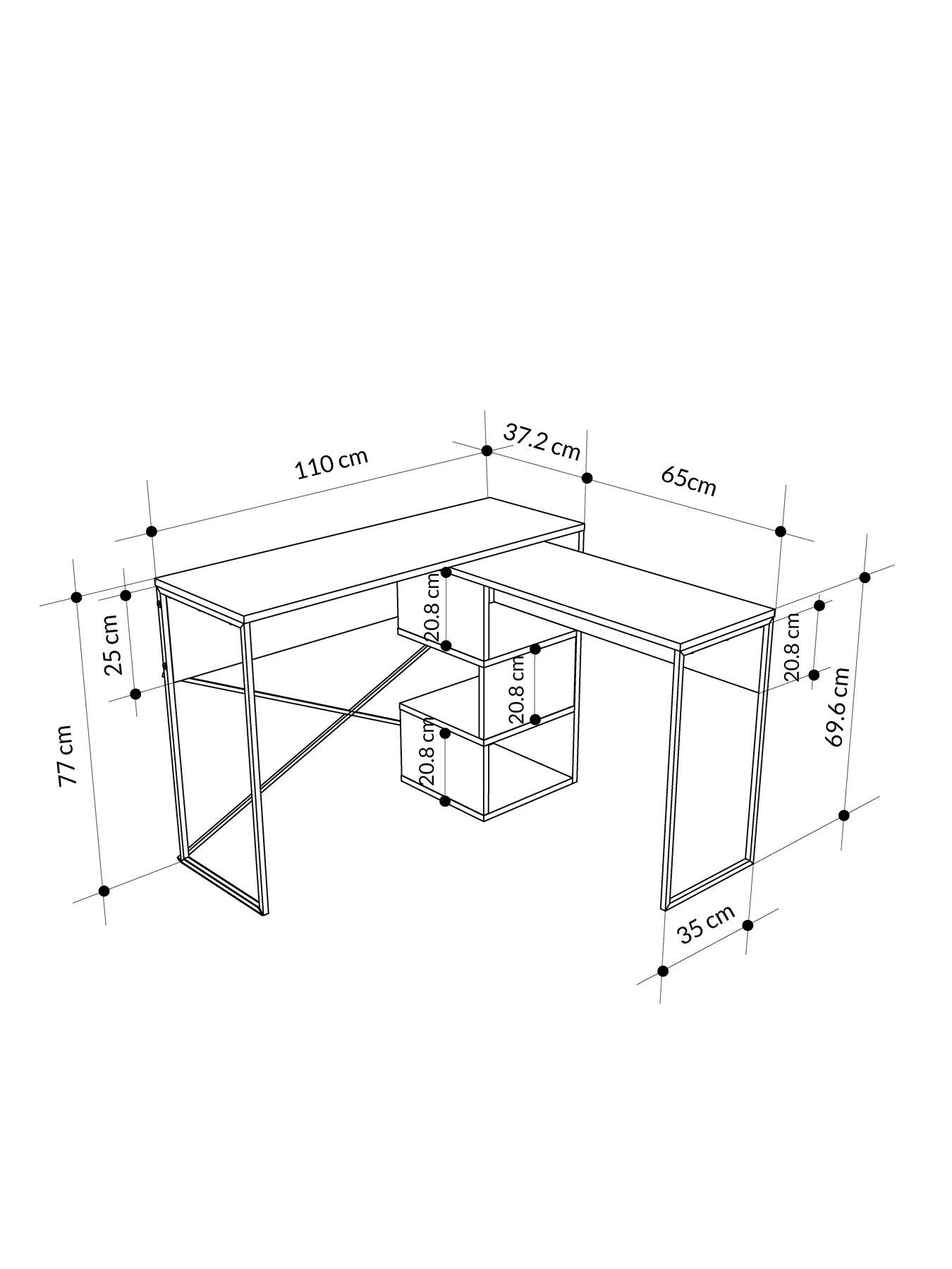 Image 6 of 7 of Decortie Badau Multi Purpose Desk - White