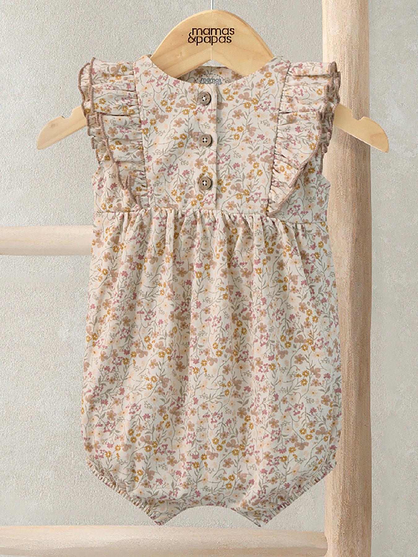 Mamas & Papas Baby Girls Ditsy Print Shortie Romper - Pink