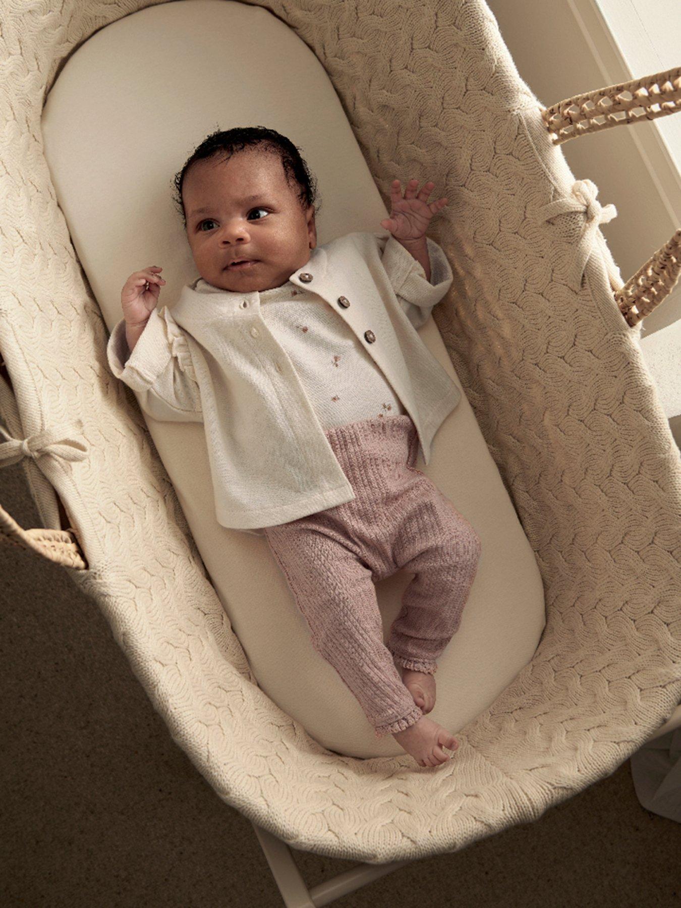 Mamas & Papas Baby Girls 3 Piece Jersey Jacket, Leggings  &  Daisy Bodysuit Set - Pink