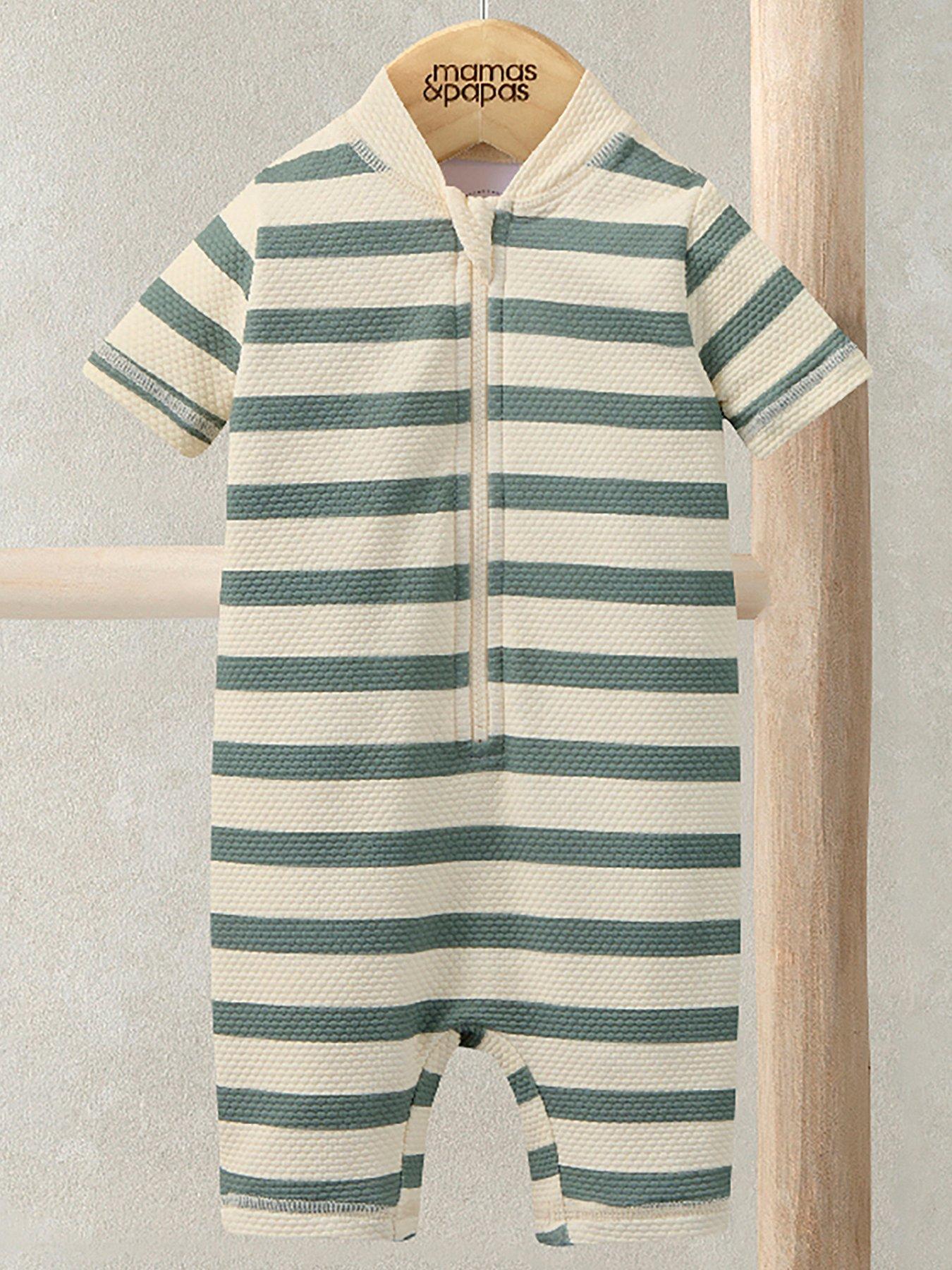 Mamas & Papas Baby Boys Stripe Short Sleeve Rashsuit - Green
