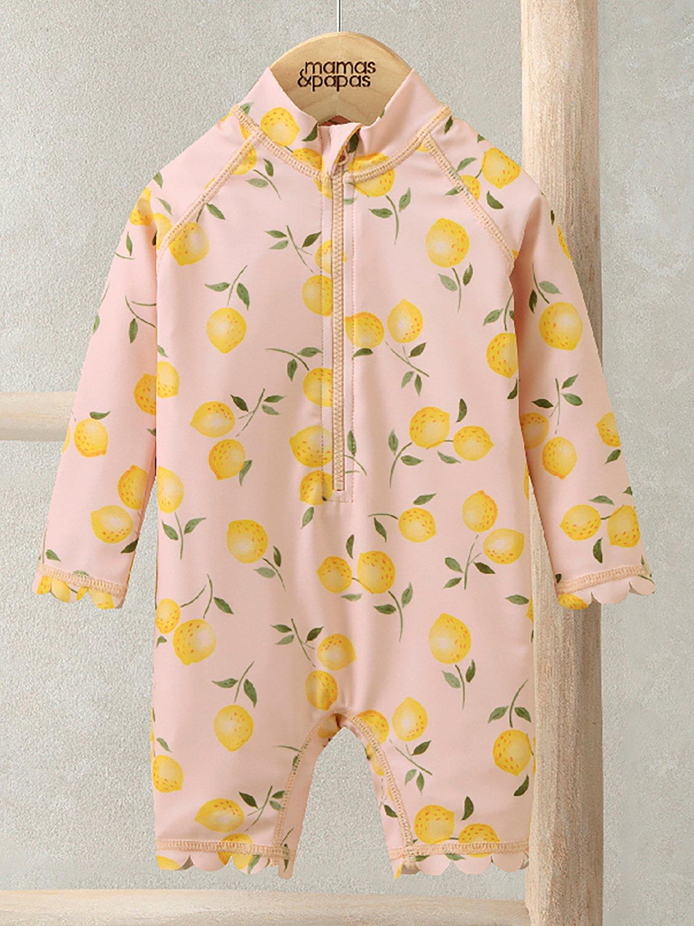 Mamas & Papas Baby Girls Lemon Print Rashsuit - Pink