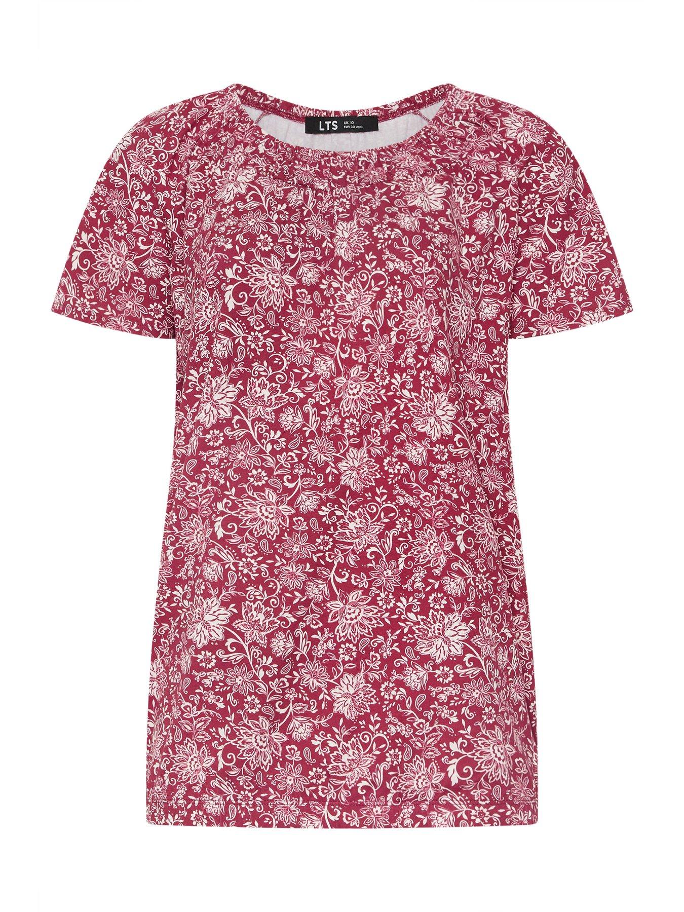 Image 5 of 5 of Long Tall Sally Bubble Hem T-Shirt - Red