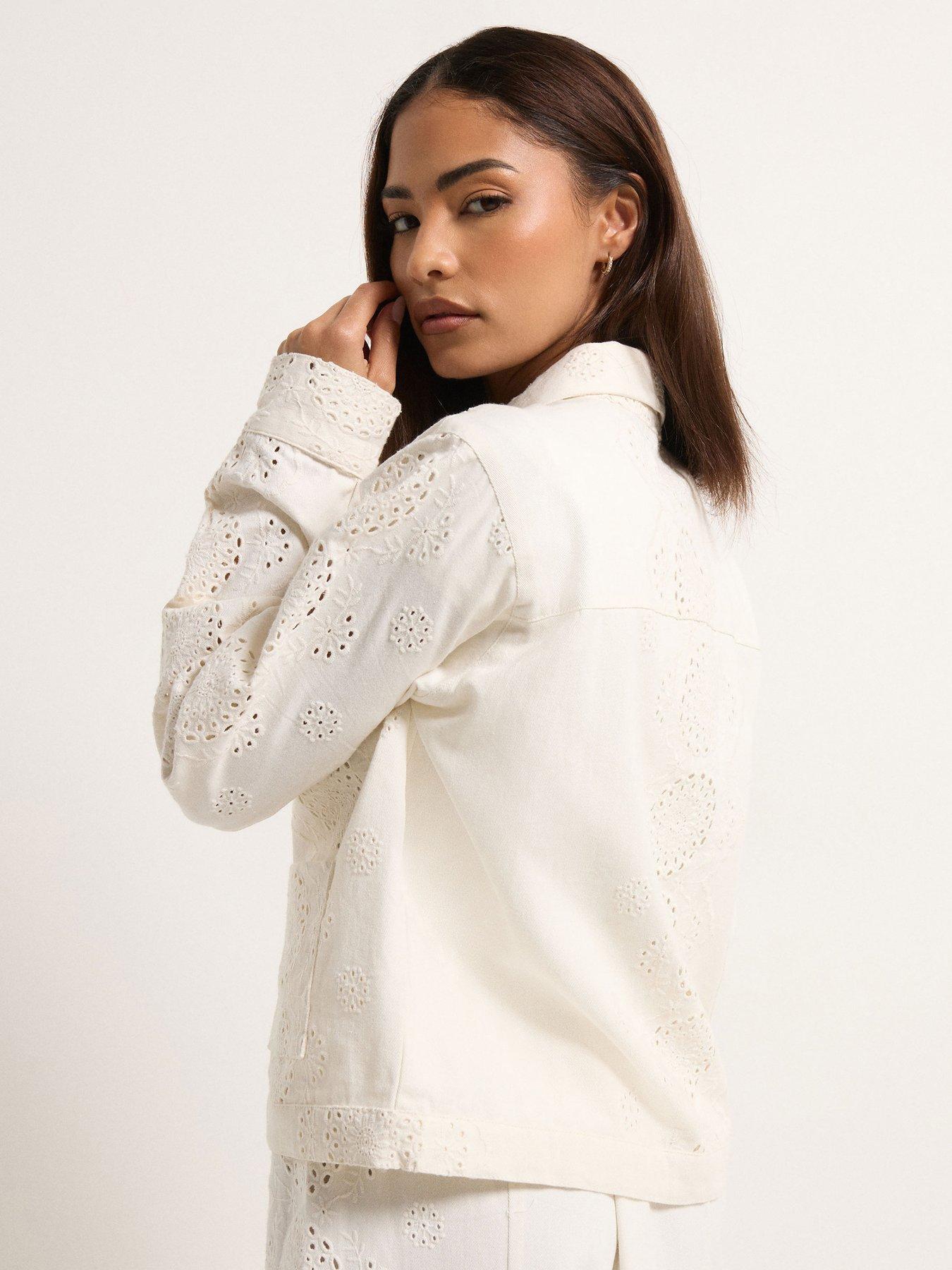 Image 2 of 5 of PixieGirl Petite Broderie Boxy Jacket