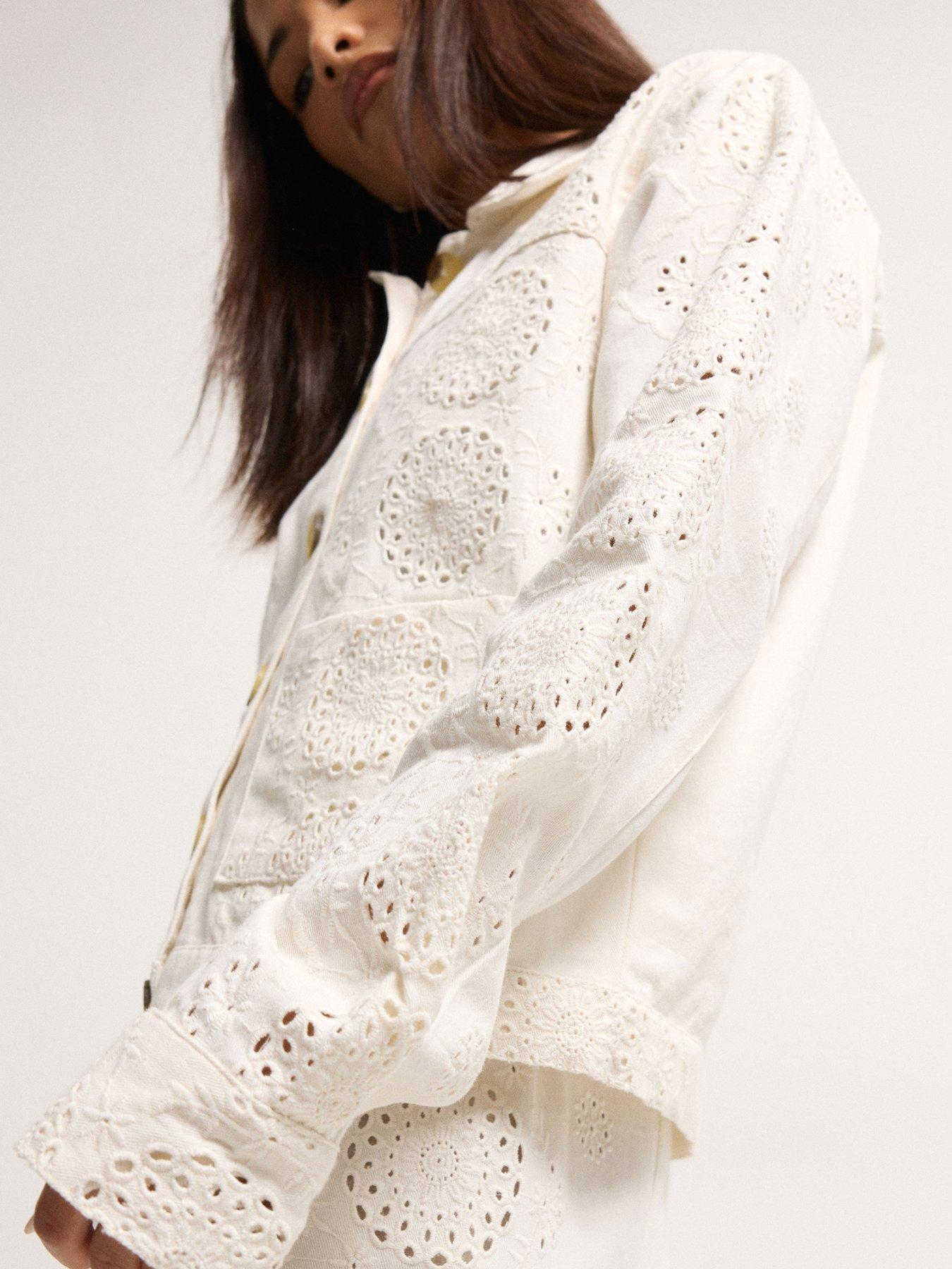 Image 4 of 5 of PixieGirl Petite Broderie Boxy Jacket